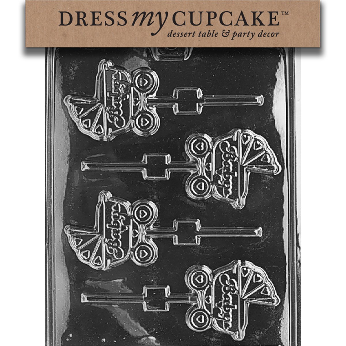 Premium Chocolate Candy Mold for Cupcake Dress & Carriage Lollipop - Perfect for Baby Showers, Birthday Parties & DIY Candy Making