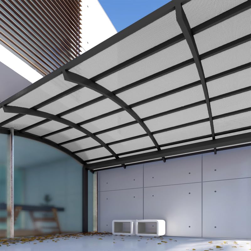 8'x37' Sun Shade Fabric Roll - UV Blocking Shade Cloth for Outdoor Pergola, Patio, Backyard & Garden - Windproof Greenhouse Cover in Light Grey - Perfect for Sun Protection, Privacy Screens & Plant Shading