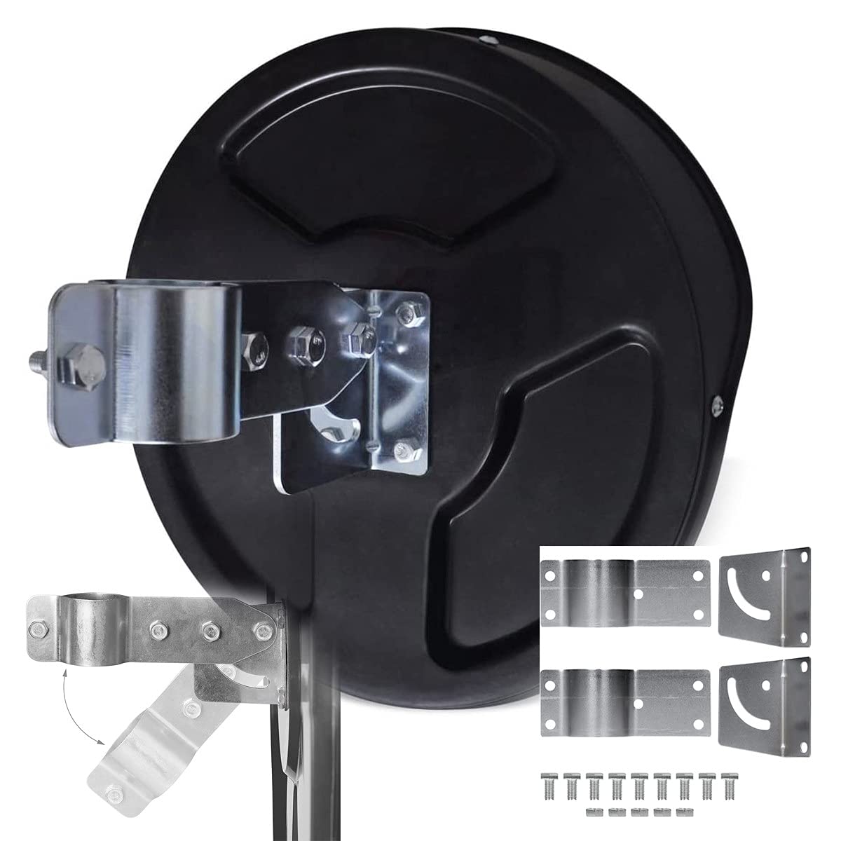 12in Shatter-Proof Convex Traffic Safety Mirror - Driveway Corner Blind Spot Mirror for Road Security, Outdoor PC Plastic with Sun Shade (Black) - Perfect for Parking Lots, Warehouses & Street Intersections