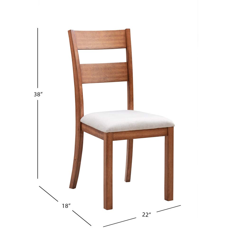 Abbyson Living Modern Dining Room Chairs Set of 4 with Cushions - Walnut Finish, Comfortable Upholstered Seats for Kitchen, Dining Room & Home Decor