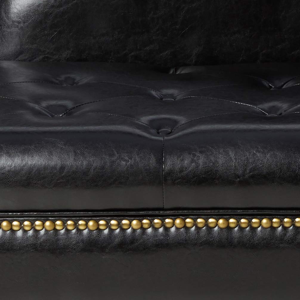 Emma Chaise Lounge Sofa in Black - Modern Living Room Furniture for Relaxation & Comfort | Perfect for Home, Office, or Lounge Areas