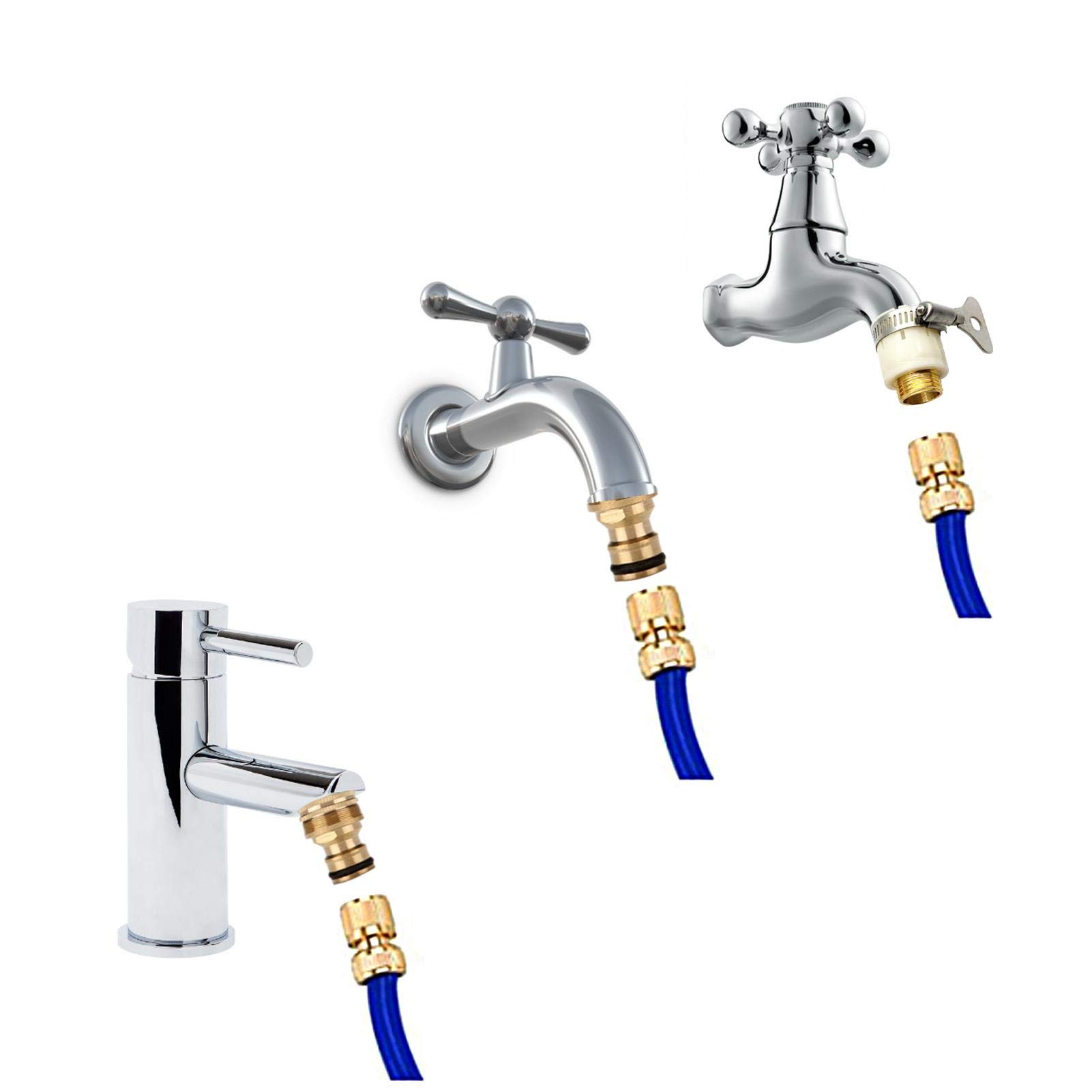 **LANGYA 3-in-1 Faucet Adapter - Universal Aluminum Alloy Threaded Connector with 3 Sizes - Heavy Duty for Garden Hose, Water Filter & Kitchen Sink - Perfect for Outdoor Watering, Filtration & Household Use**