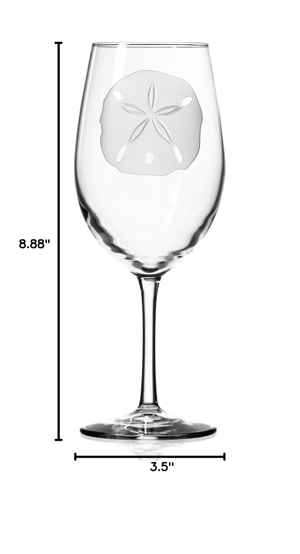 Premium Rolf Glass Sand Dollar All-Purpose Wine Glasses - Set of 4 (18 oz Each) - Lead-Free, Hand-Engraved, Made in USA - Perfect for Red Wine, White Wine, Cocktails & Entertaining at Home