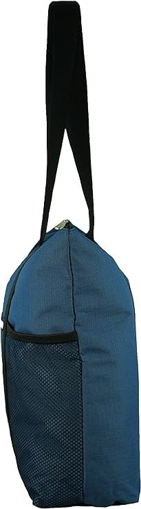 HirTa Women's Lightweight Waterproof Plie Tote Hobo Bag - Multipurpose Shoulder Bag with Zipper Pockets for Office, Travel, Grocery, Beach & Pool - Navy Blue | Perfect for Work, Teacher Commute & Outdoor Activities
