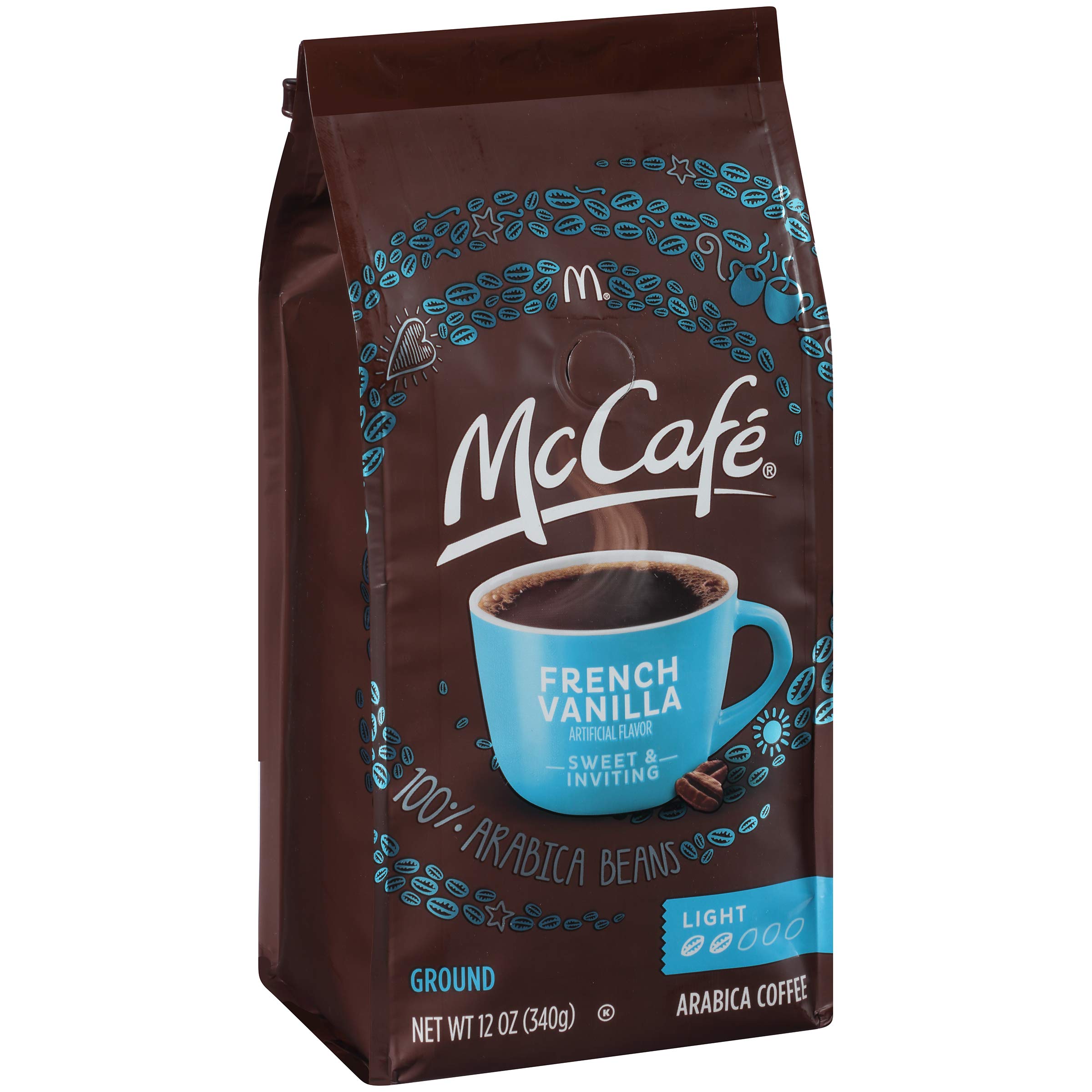 McCafé French Vanilla Light Roast Ground Coffee - 12 oz Bags (Pack of 6) | Smooth & Creamy Flavor | Perfect for Morning Brew, Office Coffee Breaks & Gift Giving