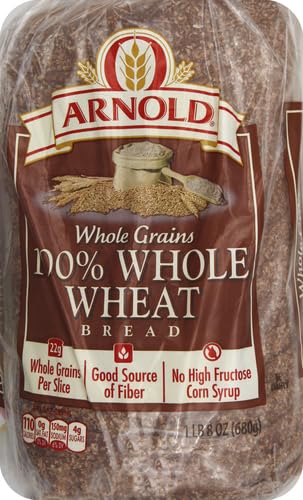 Arnold Whole Grains 100% Whole Wheat Bread - 24 oz Bag | Healthy Sandwich Bread for School Lunches & Family Breakfasts