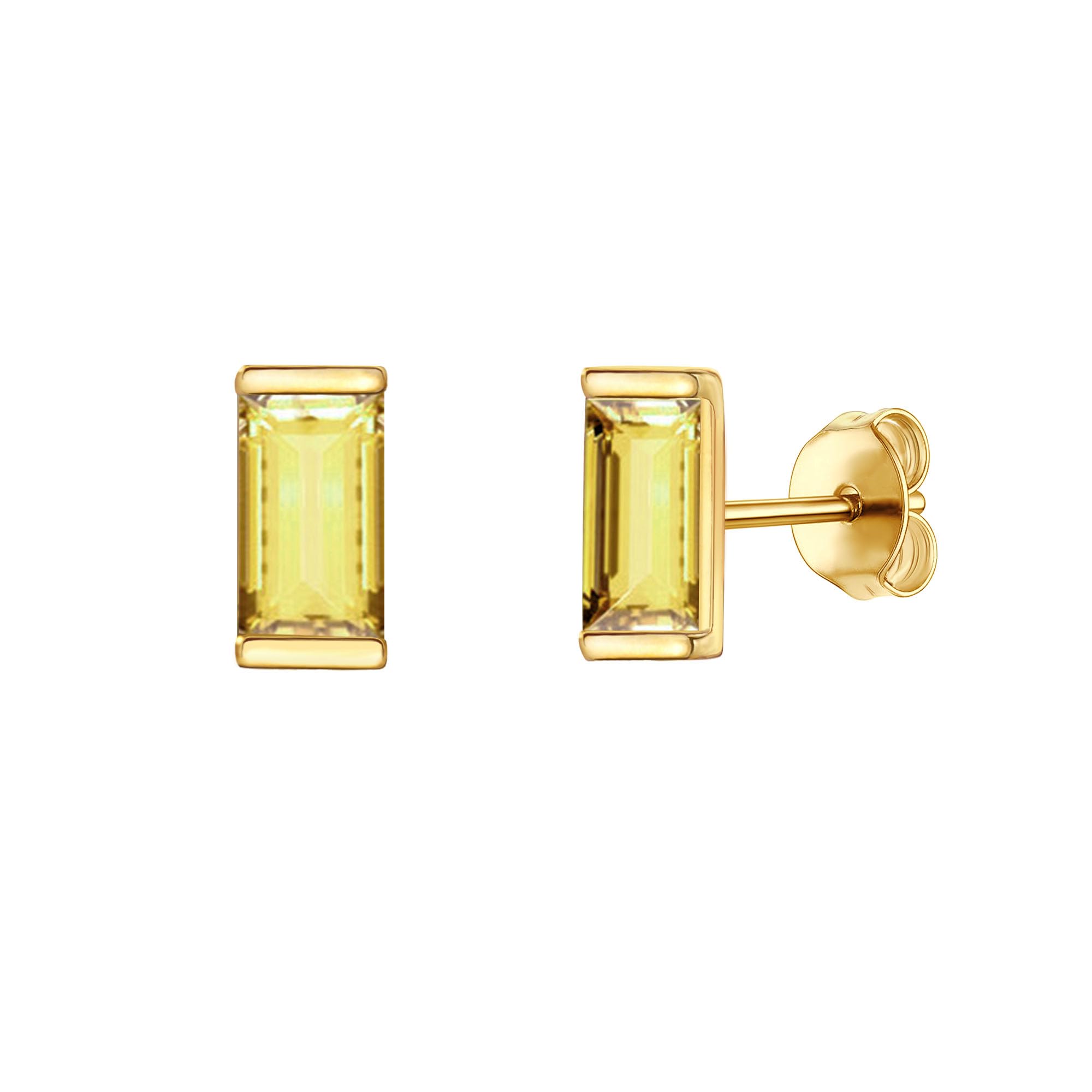 JSJOY Dainty Birthstone Stud Earrings for Women - Tiny Gold Minimalist Earrings for Girls, Teens, Mother, Wife & Girlfriend - Perfect Birthday Gift Jewelry for Everyday Wear & Special Occasions