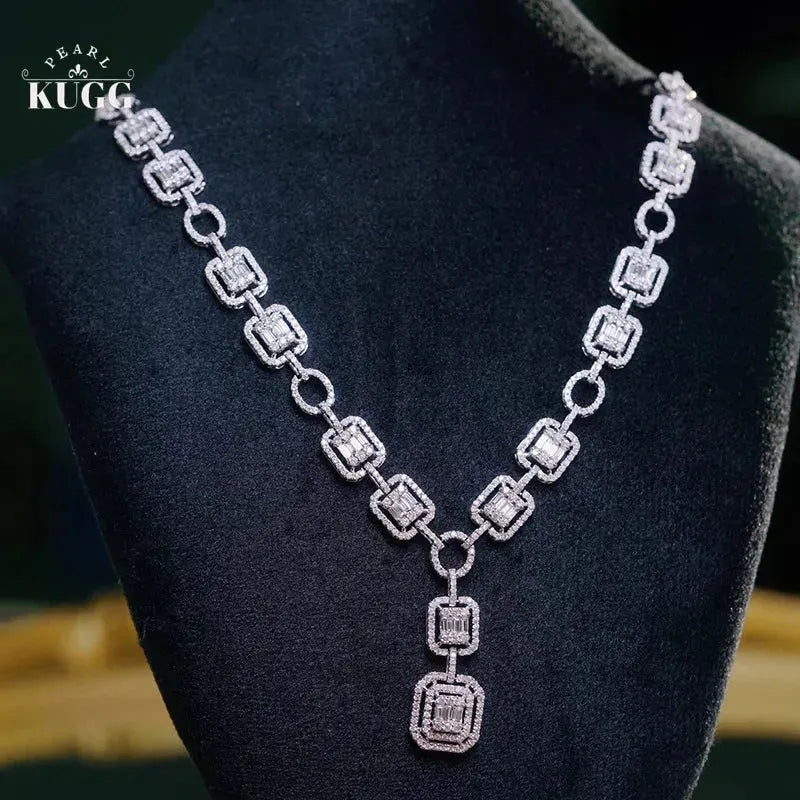 18K White Gold Diamond Necklace for Women - 4.0 Carat Real Natural Diamond Luxury Pendant - Elegant Party & Evening Jewelry for Weddings, Anniversaries, Gifts & Special Occasions