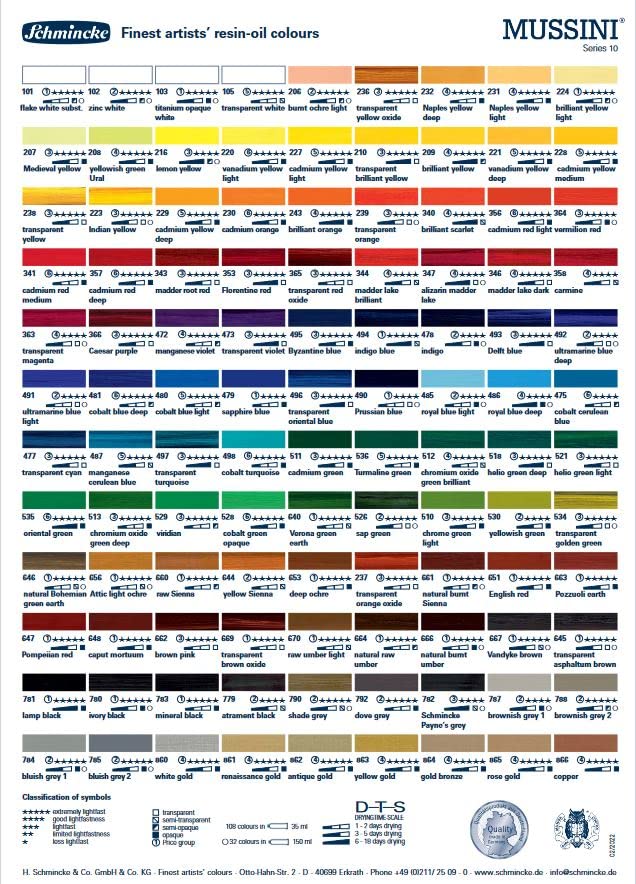 Schmincke MUSSINI Finest Artists' Resin Oil Colors - Dove (35ml) | Professional Oil Painting Supplies for Canvas & Portrait Art