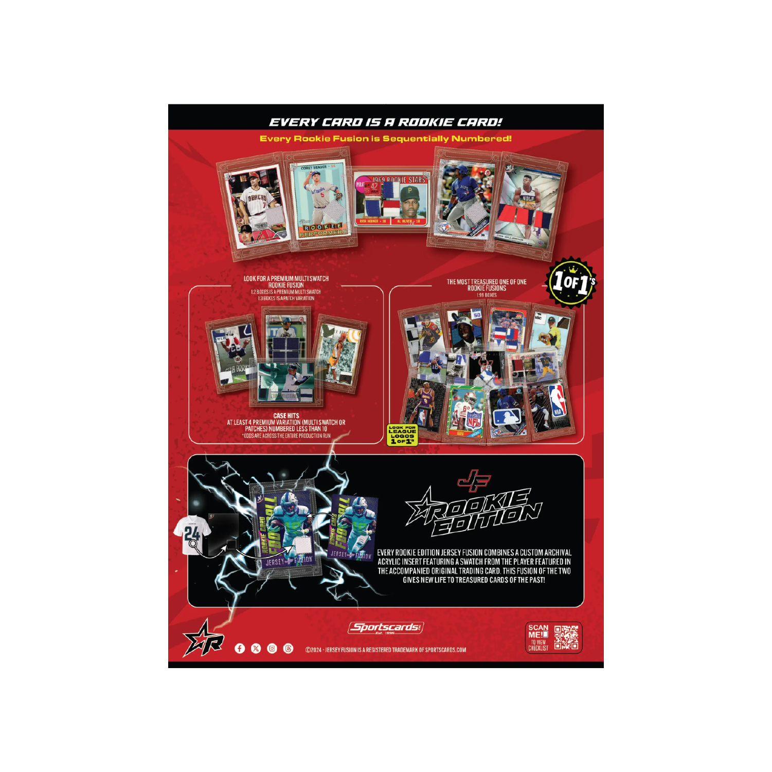 Jersey Fusion Rookie Edition Sealed Box - Authentic Collectible Sports Trading Cards for Beginners - Perfect for Collectors, Gifts, and Fantasy Sports Enthusiasts