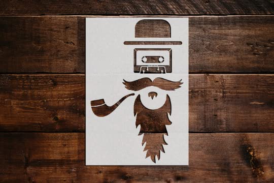 Reusable DIY Cassette Tape Face Stencil for Wall Painting & Craft Projects - 51x90 Inches Large Template - Perfect for Home Decor, Art Studios & Creative Wall Murals