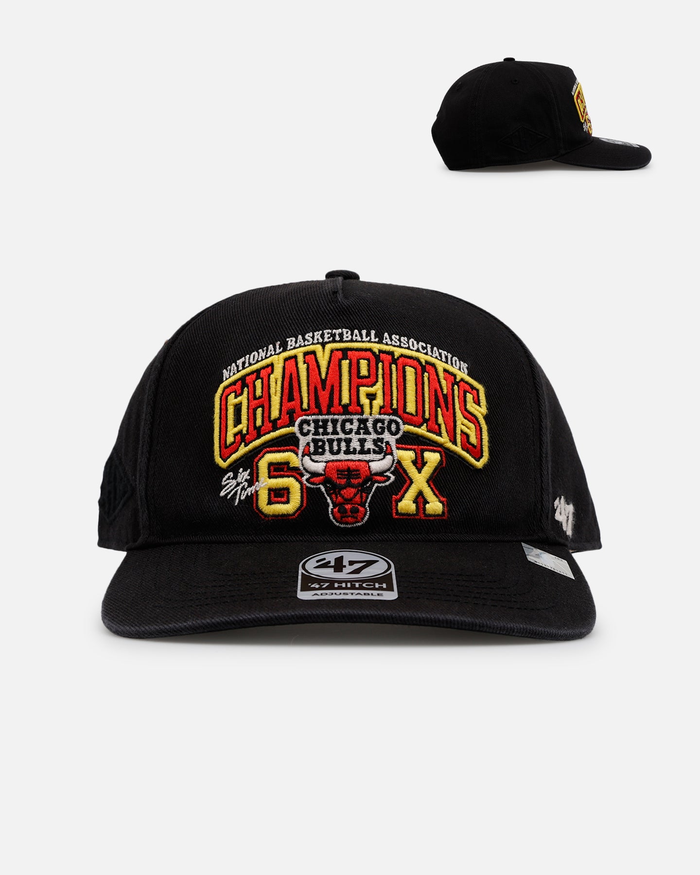 47 Brand Chicago Bulls 'NBA Trophy Case' Premium Hitch Snapback Black Hat - Official NBA Licensed Cap for Men & Women - Perfect for Basketball Games, Sports Events & Streetwear Fashion