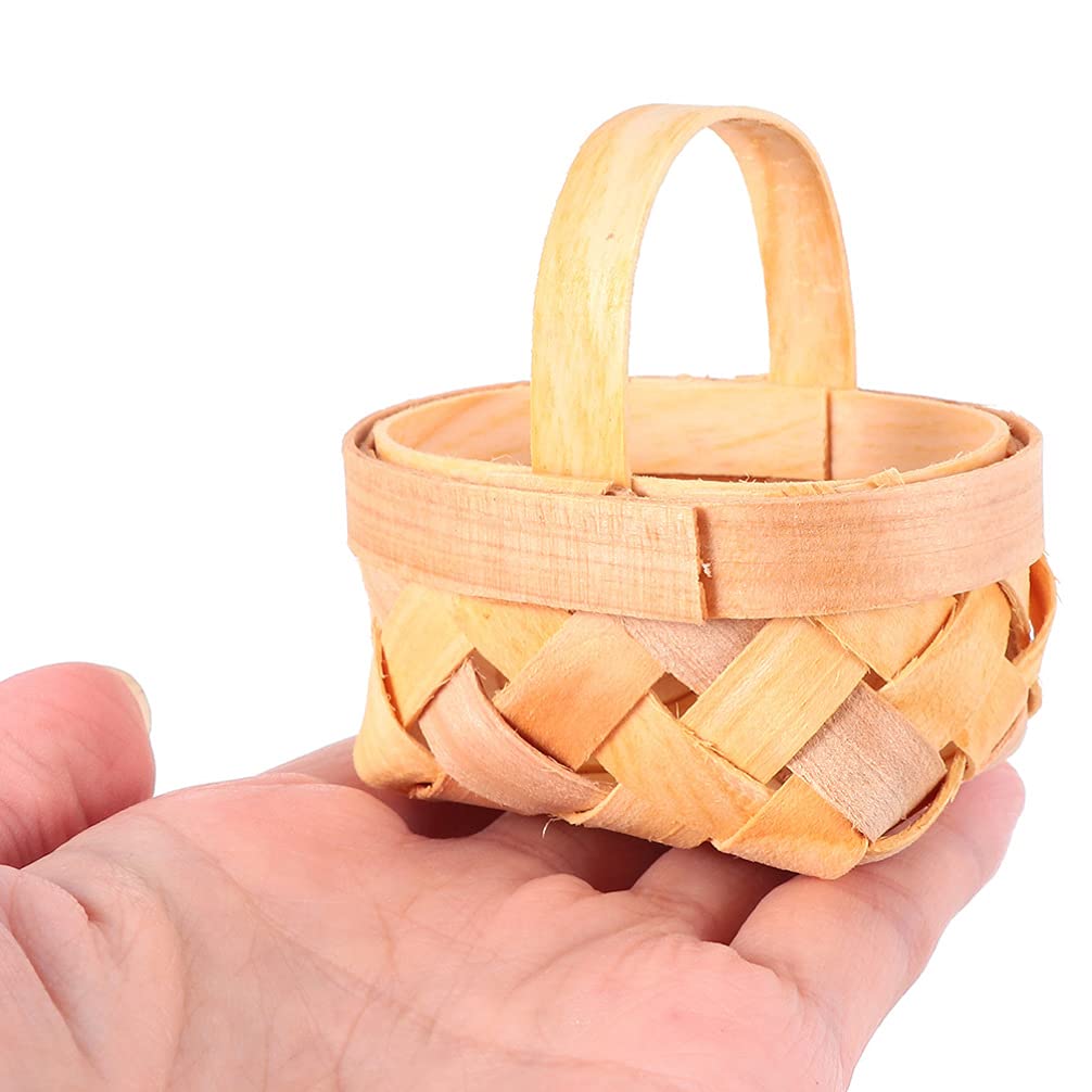 GANAZONO 2 Sets Handmade Woven Wooden Mini Baskets - Elegant Wedding Favors & Home Decor (10 Pieces Each) - Perfect for Party Gifts, Table Centerpieces, and Rustic Decorations