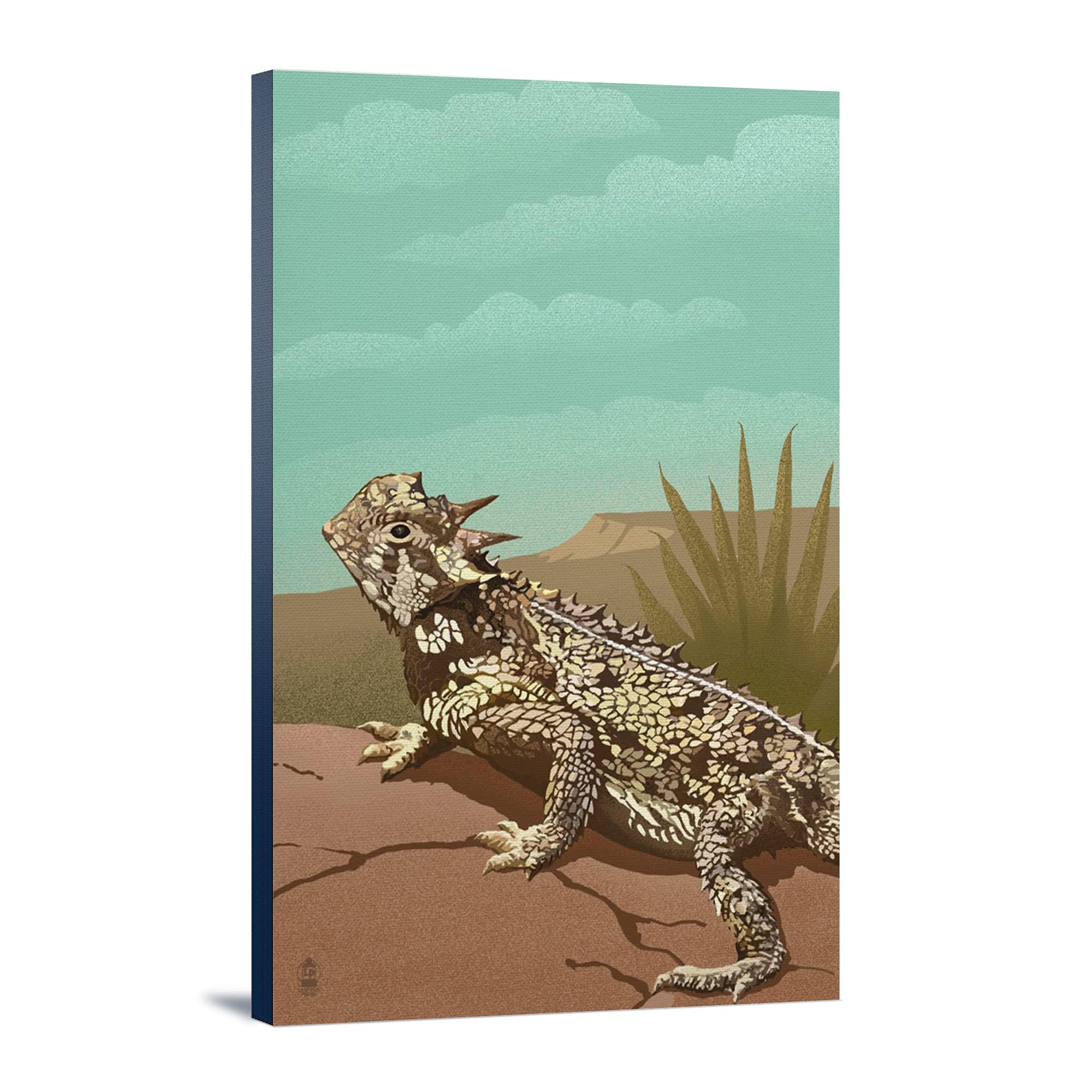 Horned Lizard Wall Art - 16x24 Wrapped Canvas Print by Lantern Press - Southwestern Home Decor for Living Room, Bedroom & Office