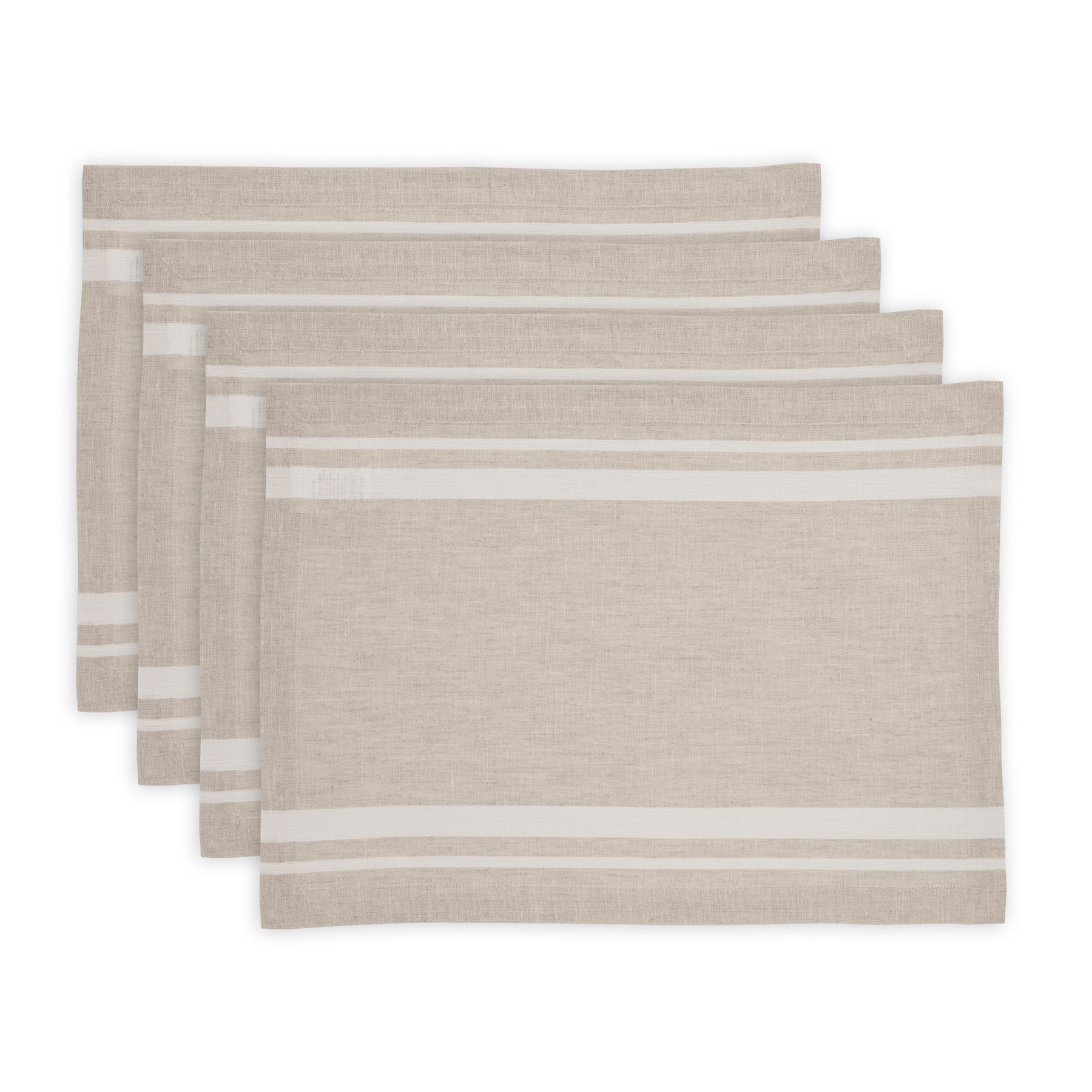French Striped Placemats Set of 6 - Waterproof Woven Table Mats for Dining & Kitchen Decor - Perfect for Dinner Parties, Holiday Tablescapes & Home Styling