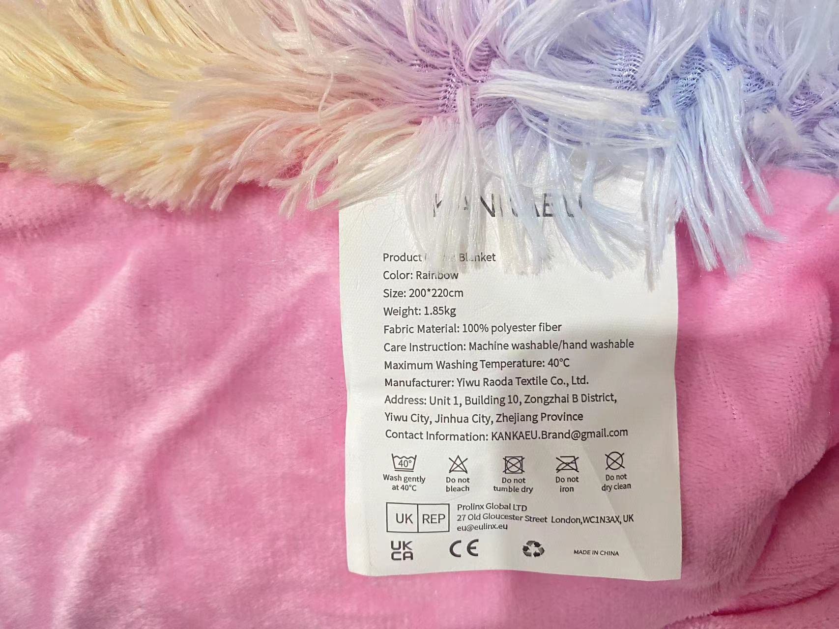 Rainbow Faux Fur Blanket Queen Size - Reversible Fluffy Plush Throw for Bed, Couch & Sofa - Soft Cozy Shaggy Tie Dye Decorative Blanket for Winter Nights, Movie Time & Home Decor