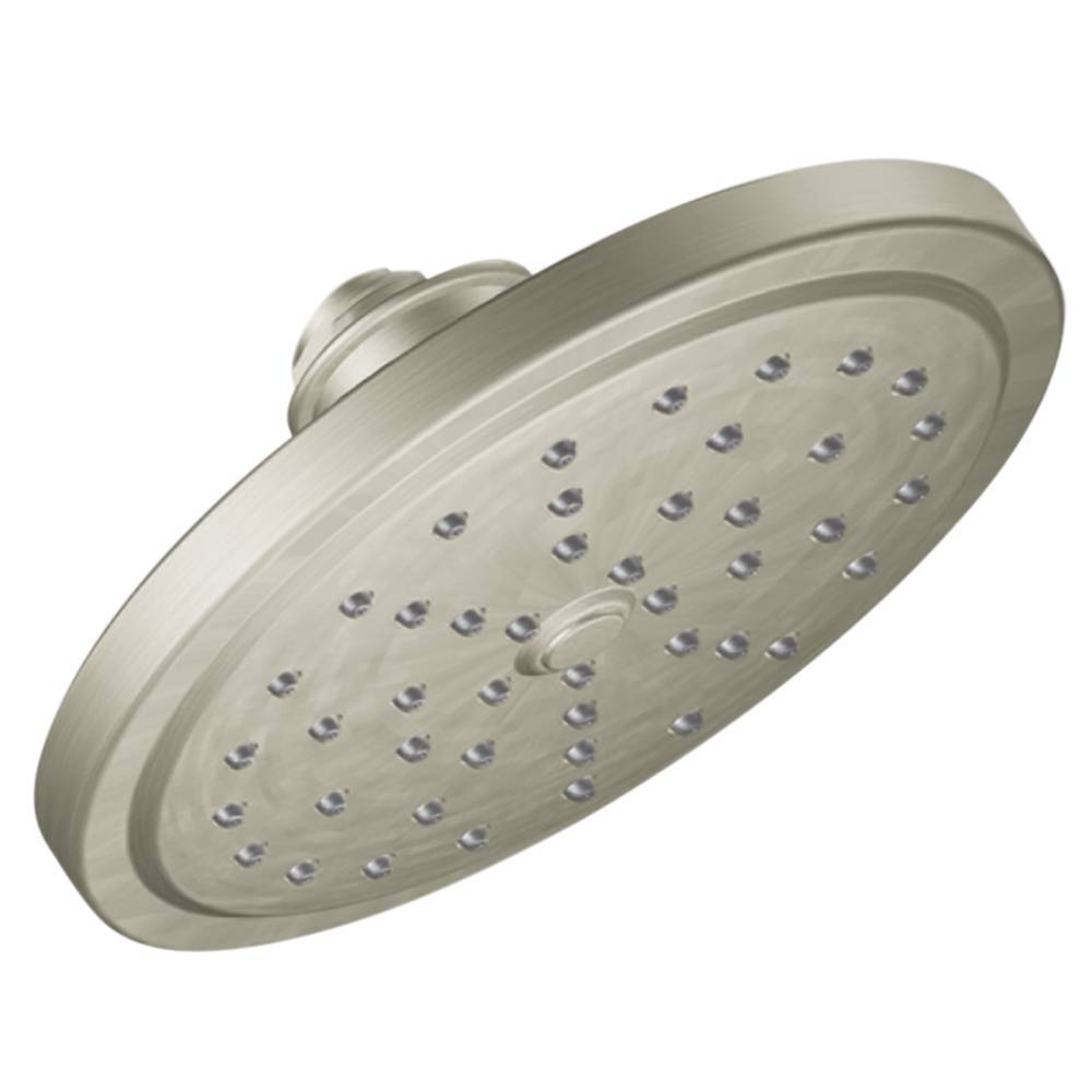 Moen S176BN 7-Function Rainshower Shower Head in Brushed Nickel - High Pressure Water Saving Showerhead for Spa-Like Bathroom Experience