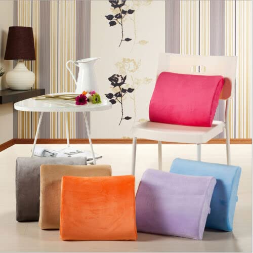 Bookishbunny Ergonomic Memory Foam Lumbar Support Cushion - Comfortable Back Cushion for Office Chair, Car Seat & Home Use with Removable Soft Velvet Cover (Pink) - Relieves Back Pain & Improves Posture for Work, Driving & Relaxation