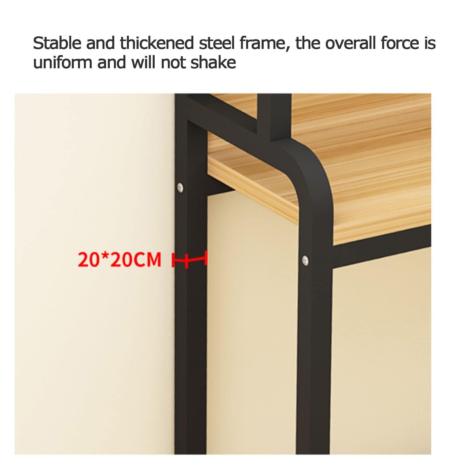2 Tier Wrought Iron Desktop Storage Rack - Adjustable Office Organizer Shelf for Books, Supplies & Home Decor | Perfect for Workspace, Living Room & Bedroom Organization