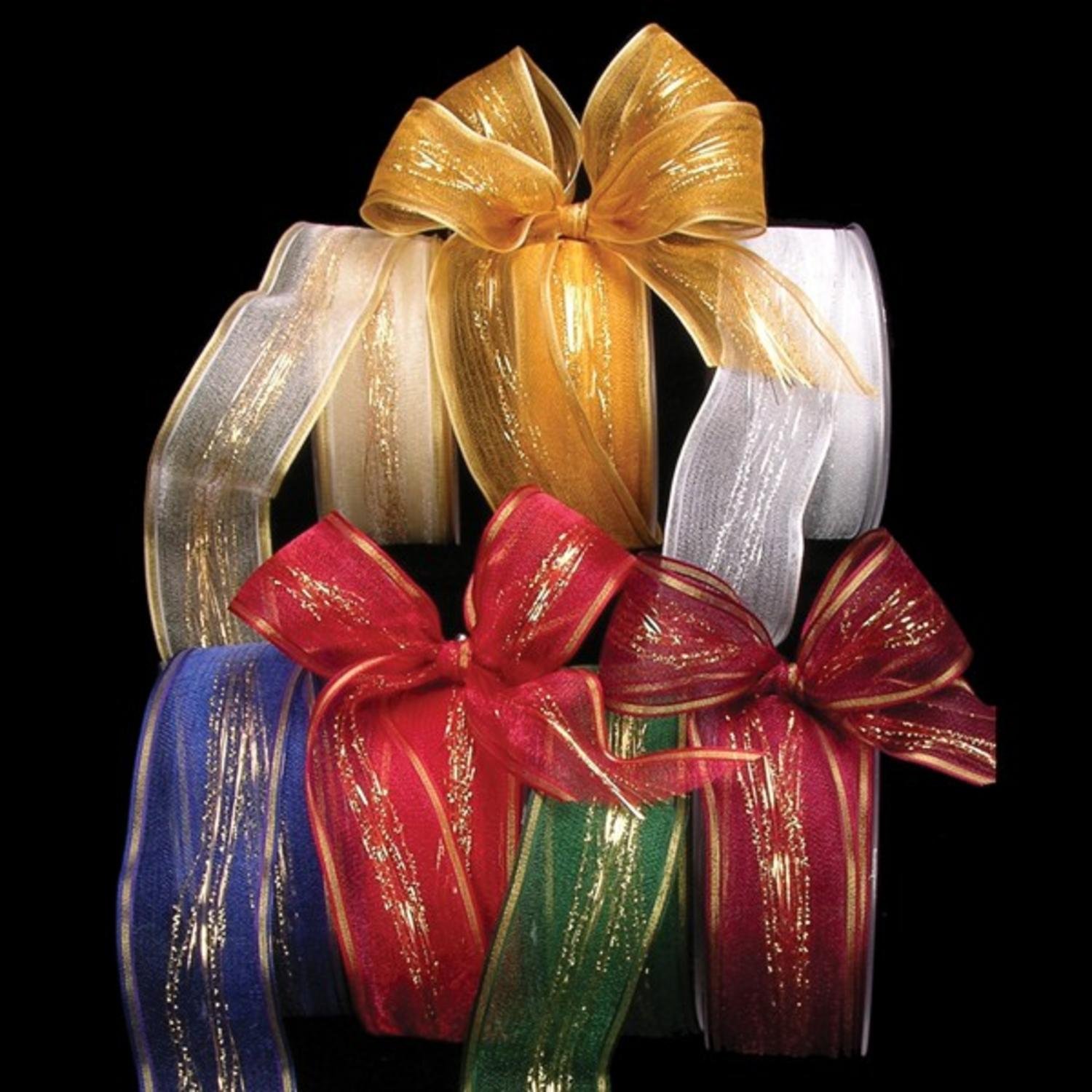 Sheer Burgundy Wired Craft Ribbon - 1.5 Inch x 25 Yards Decorative Ribbon for Gift Wrapping, Floral Arrangements & DIY Crafts | The Ribbon People Kasperl Woven Ribbon