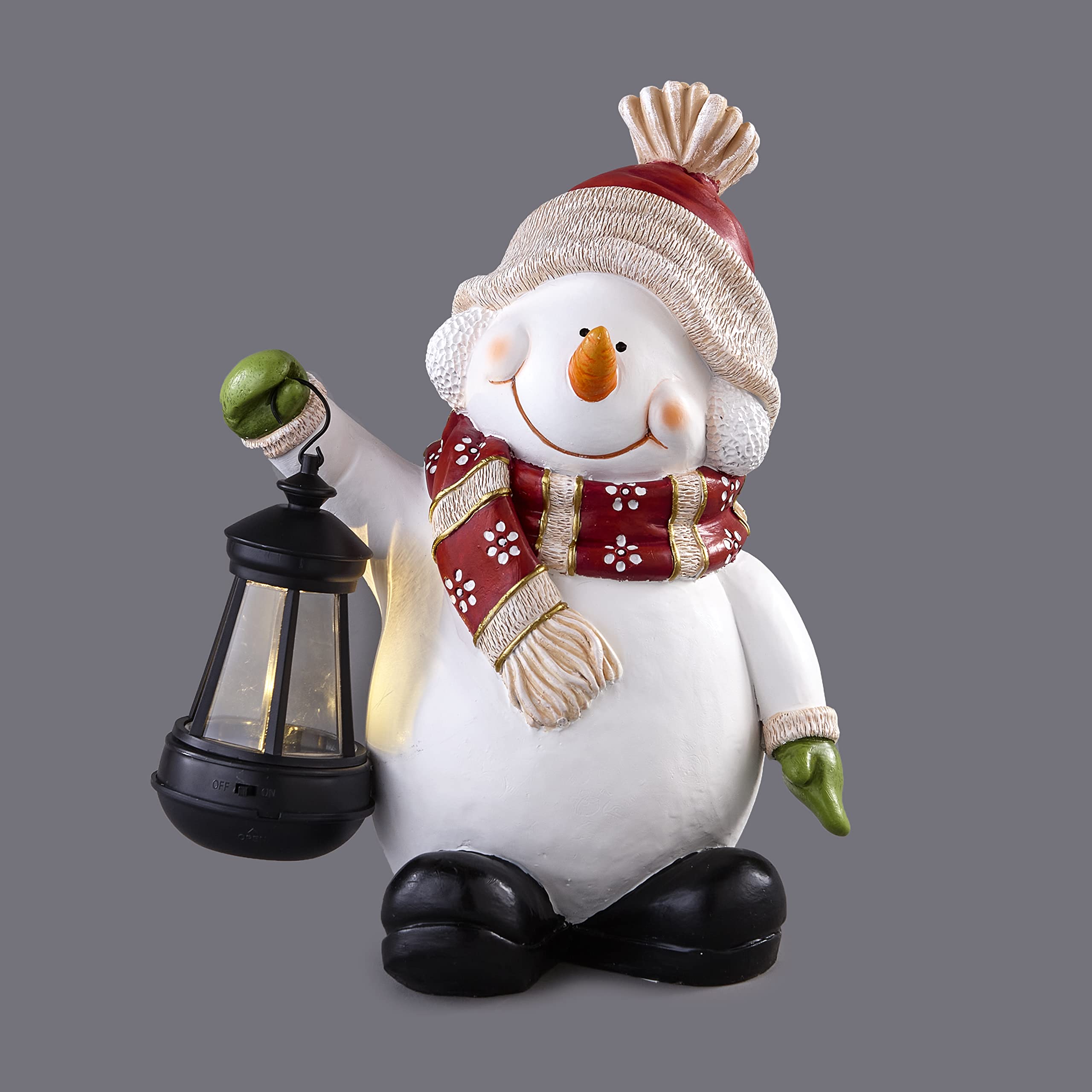 Solar-Powered Snowman Figure - Outdoor Christmas Decoration with LED Lights for Patio, Yard, Garden | Festive Holiday Lawn Ornament for Winter & Xmas Decor