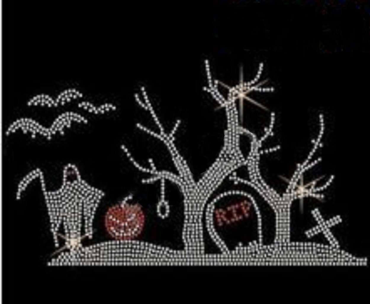 Halloween Rhinestone Iron-On Transfer for T-Shirts - DIY Costume & Party Decor - Perfect for Halloween Outfits, DIY Crafts, and Custom Apparel
