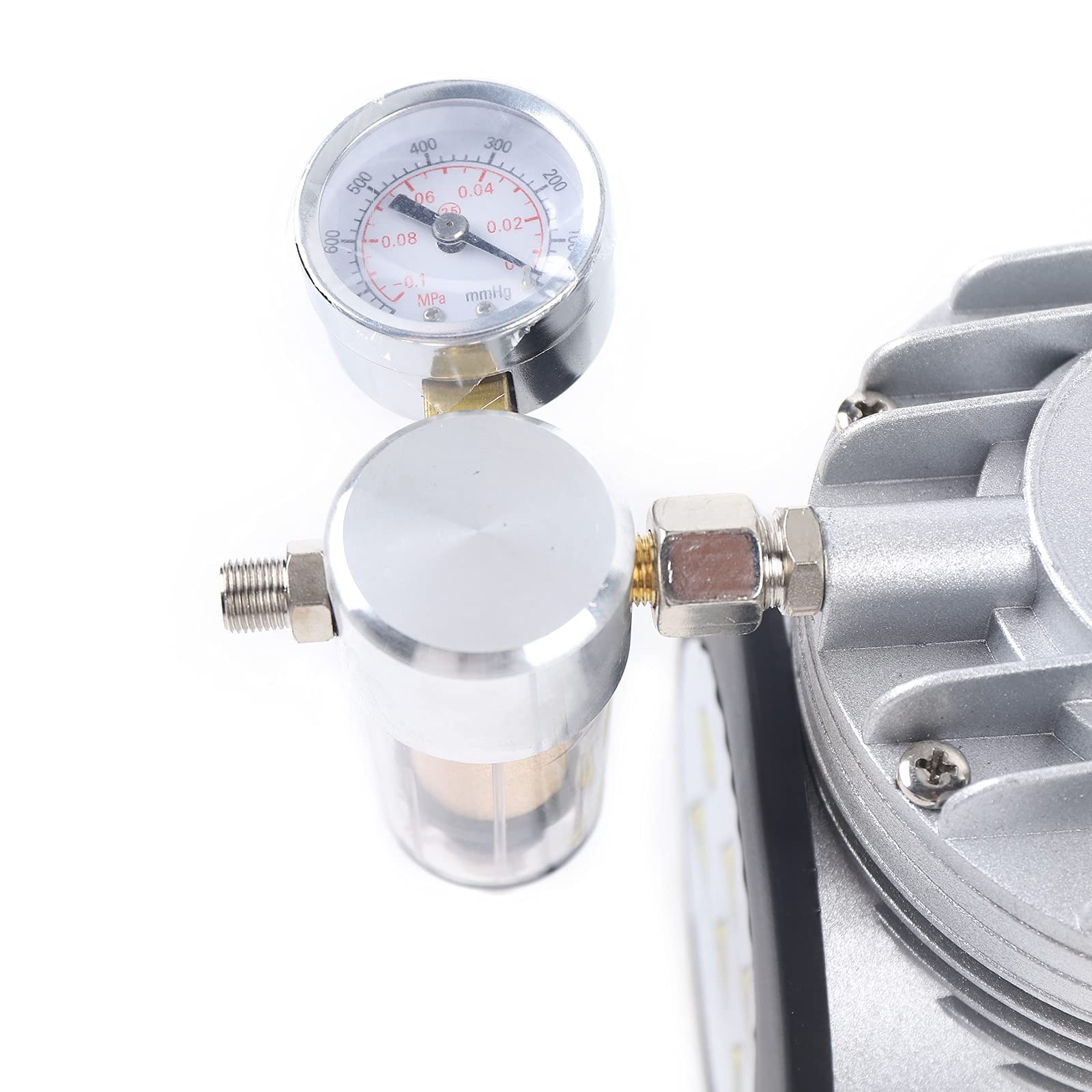 Oil-Free Diaphragm Vacuum Pump 1/6HP 20-23L/min 1450-1700 RPM - Food Packaging, Crafts, Lab Equipment & Industrial Applications - Quiet, Maintenance-Free Vacuum Suction System