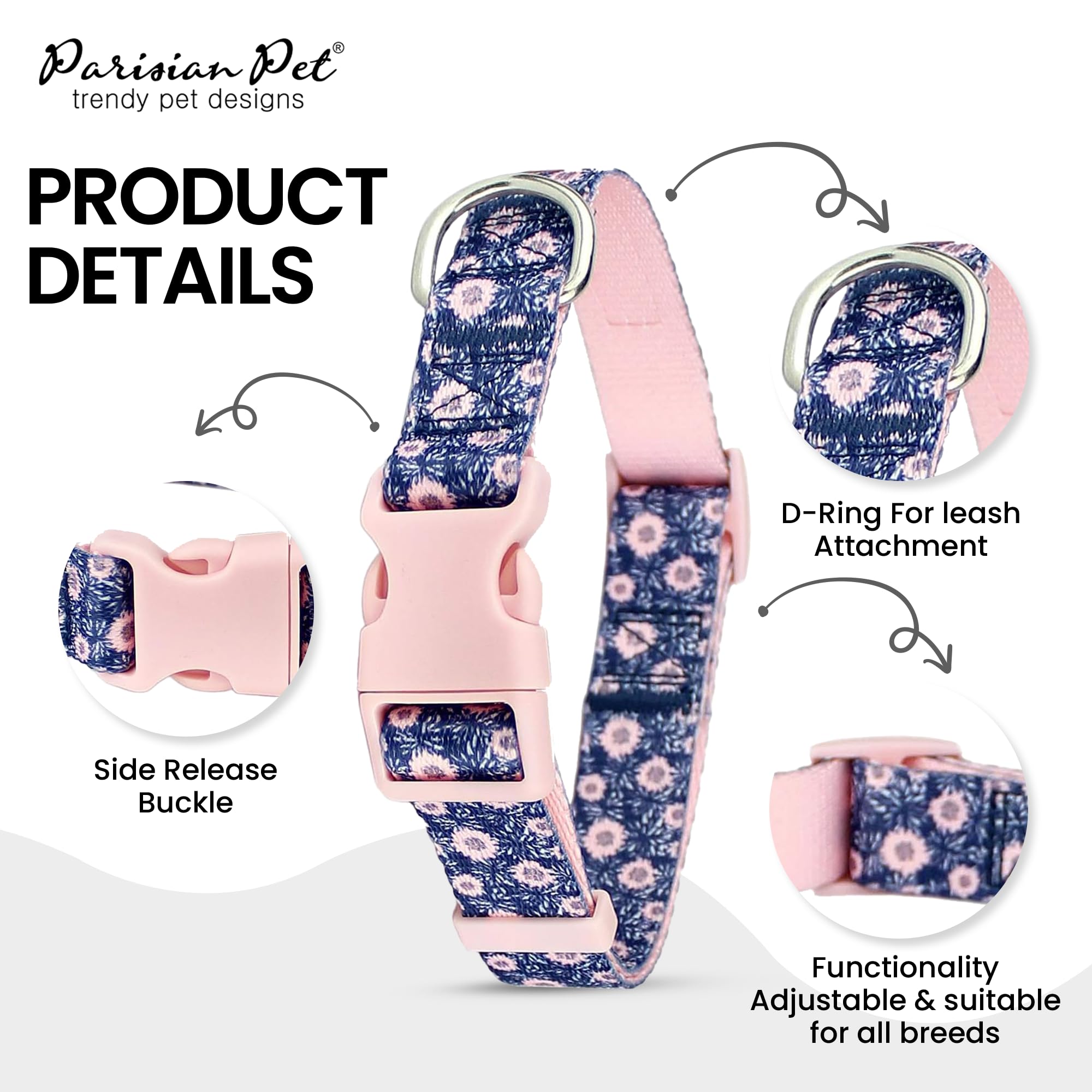 Parisian Pet Dog Collar - Adjustable 