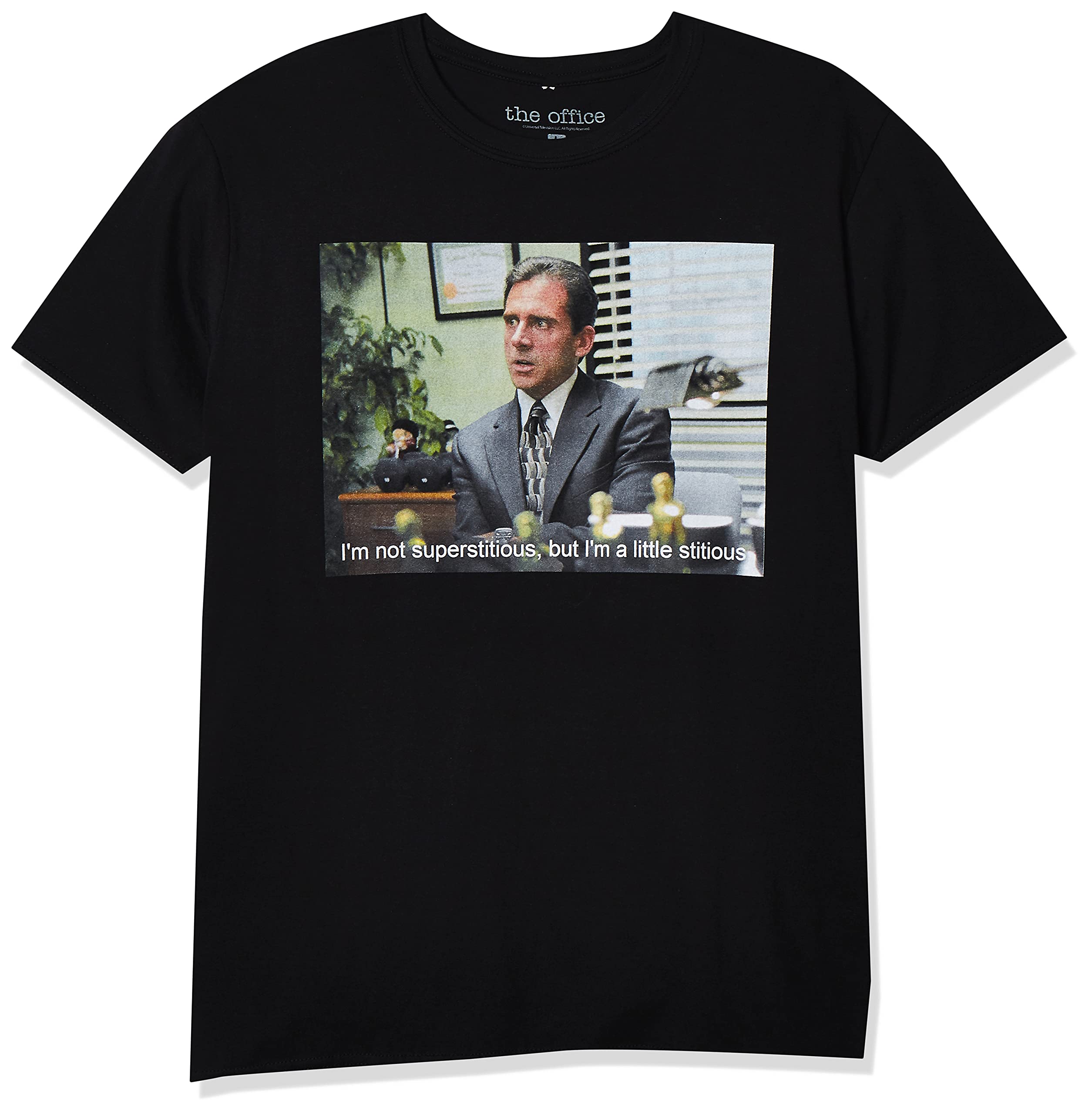 The Office TV Series Stitious Graphic T-Shirt for Men - Funny Dunder Mifflin Inspired Tee - Perfect for Casual Wear, Office Parties & Fan Gifts