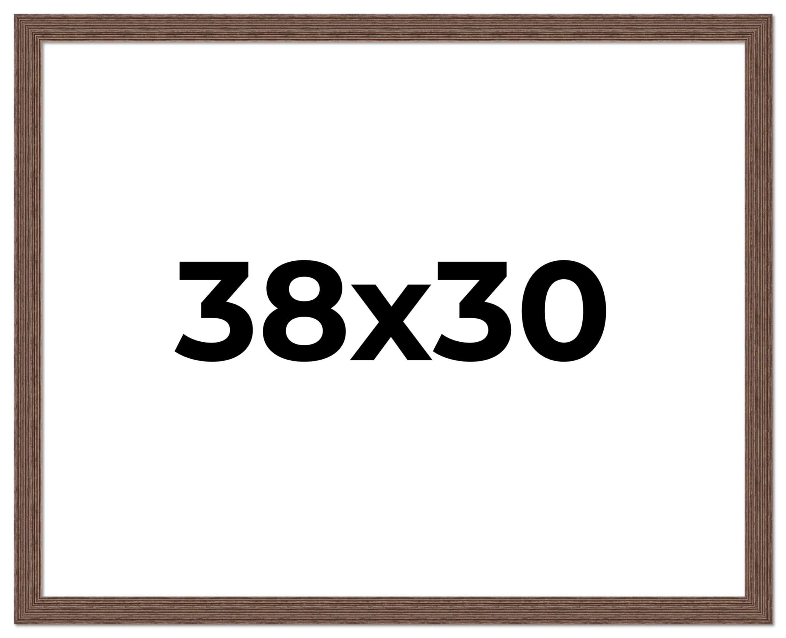 38x30 Brown Distressed Barnwood Picture Frame - Rustic Farmhouse Photo Frame with UV Acrylic Shatter Guard & Acid-Free Backing | Wall Decor, Living Room, Bedroom, Office Display