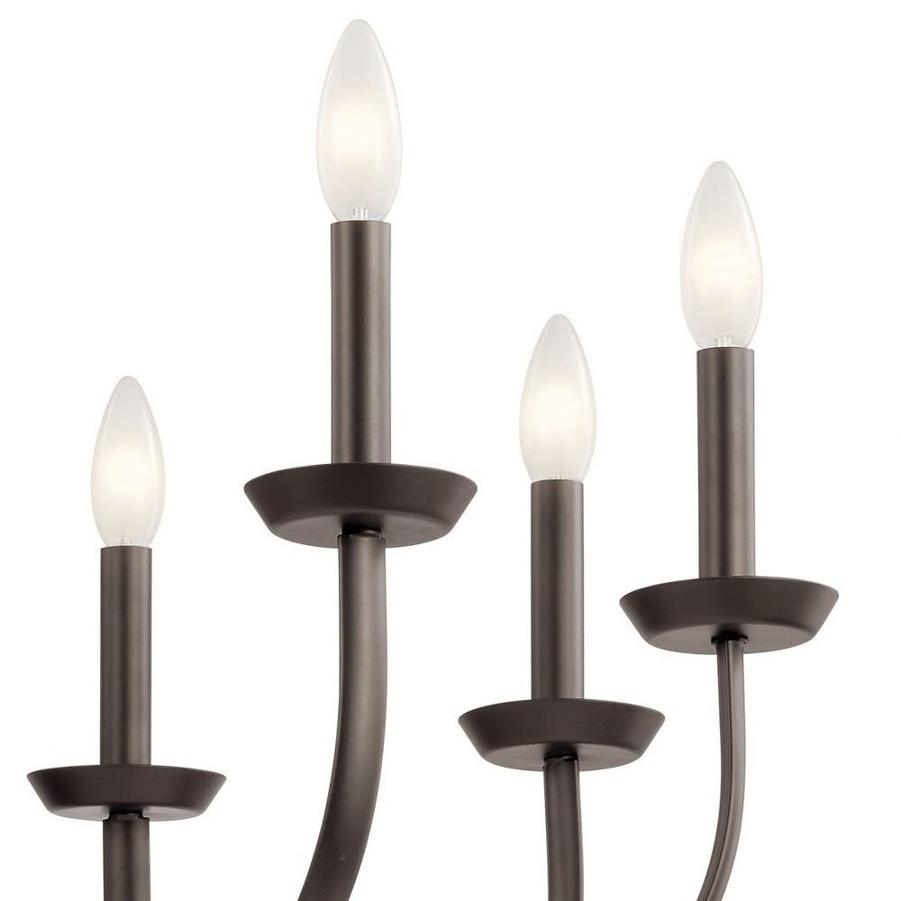 8-Light Traditional Simple Chandelier Fixture in Olde Bronze - Perfect for Dining Room, Foyer, and Bedroom Lighting