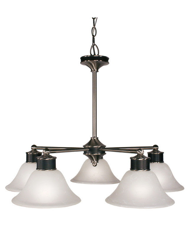 Z Lite Lighting 310 5-Light Chandelier in Satin Nickel & Black Finish - Elegant Dining Room & Bedroom Ceiling Light Fixture
