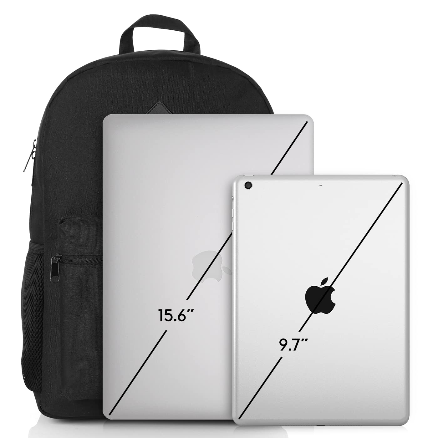 Stylish Black Backpack for Women & Men - 15.6 Inch Laptop Bookbag with USB Charger Port | Water-Resistant School Backpack for College, High School Students | Perfect for Travel, Work & Daily Commute