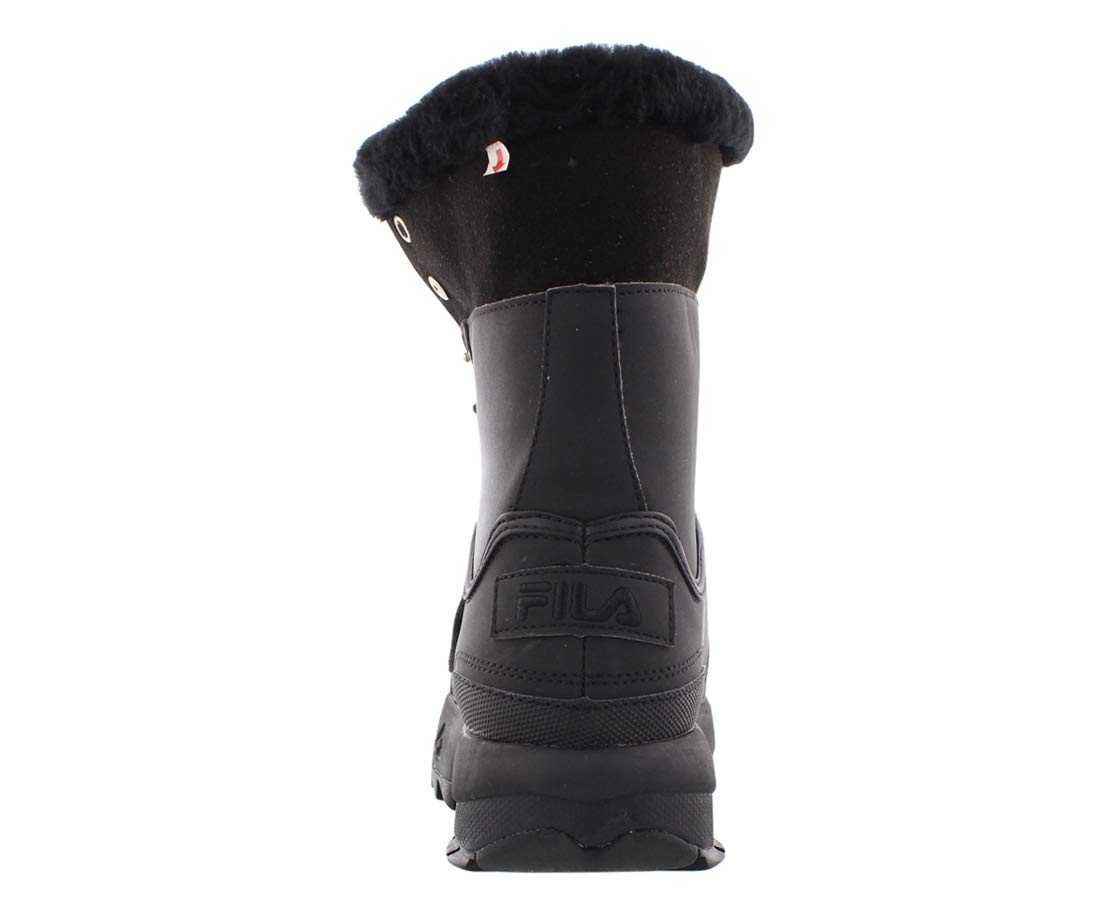 Fila Women's Disruptor Shearling Boots - Black Winter Snow Boots for Women, Comfortable & Warm Fashion Boots for Cold Weather, Hiking, Walking & Outdoor Activities (Size 6.5)