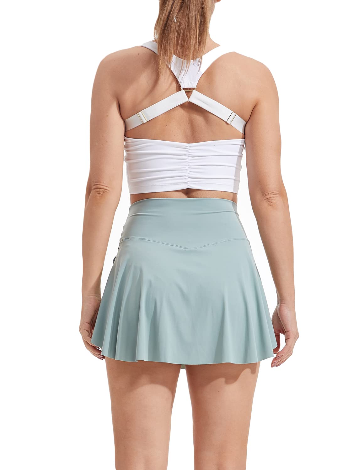RIOJOY Women's High Waisted Tennis Skirts with Pockets & Built-in Shorts - Athletic Running Golf Workout Skirts for Sports & Outdoor Activities | Perfect for Tennis, Golf, Gym & Casual Wear