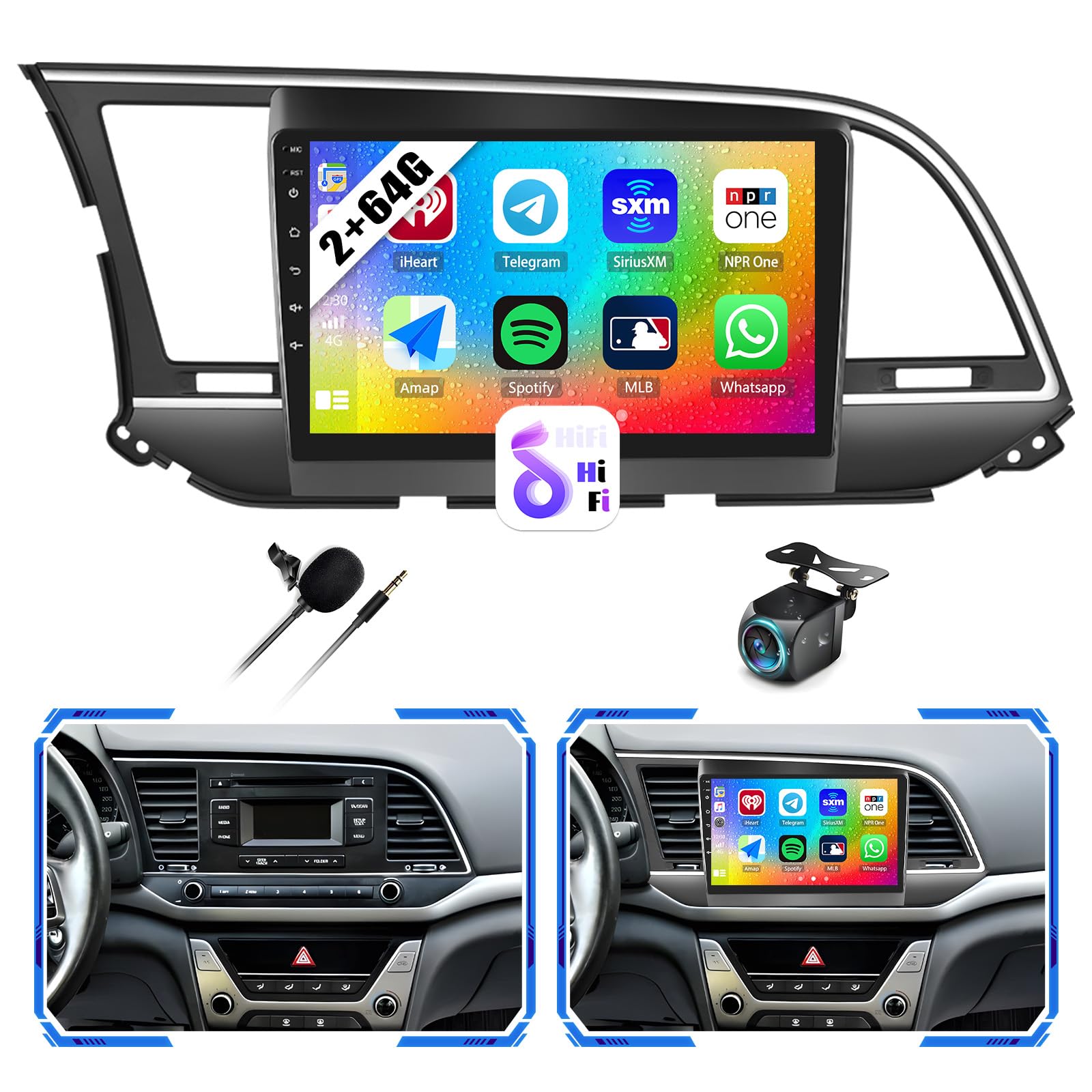 2+64GB Android 13 Car Stereo for Hyundai Elantra 2016-2018 | 9
