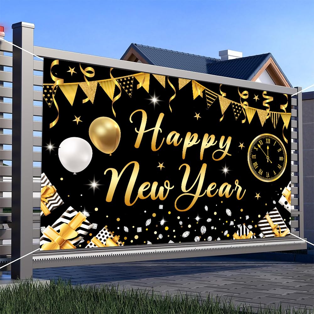 2025 New Year Party Decorations - Festive Banners, Backdrops & Supplies for New Year's Eve Celebrations | Perfect for Home, Office & Event Decor