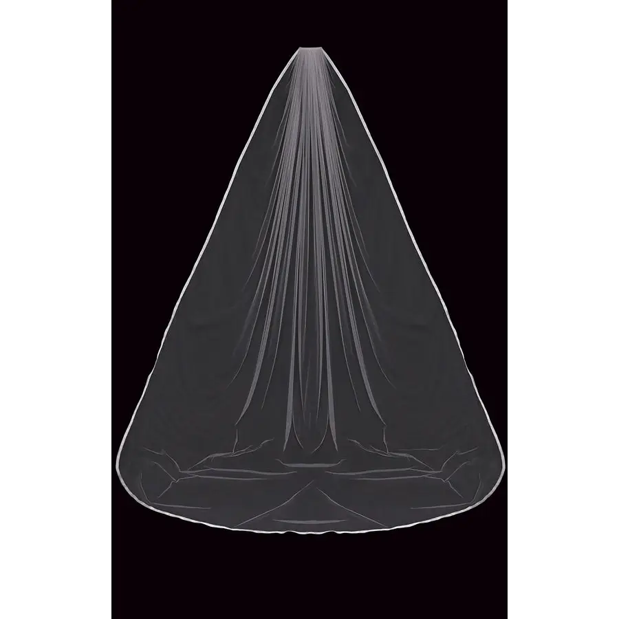Elegant Cathedral Bridal Veil V2291C - Long Lace Wedding Veil for Bride, Perfect for Church Ceremony & Formal Weddings