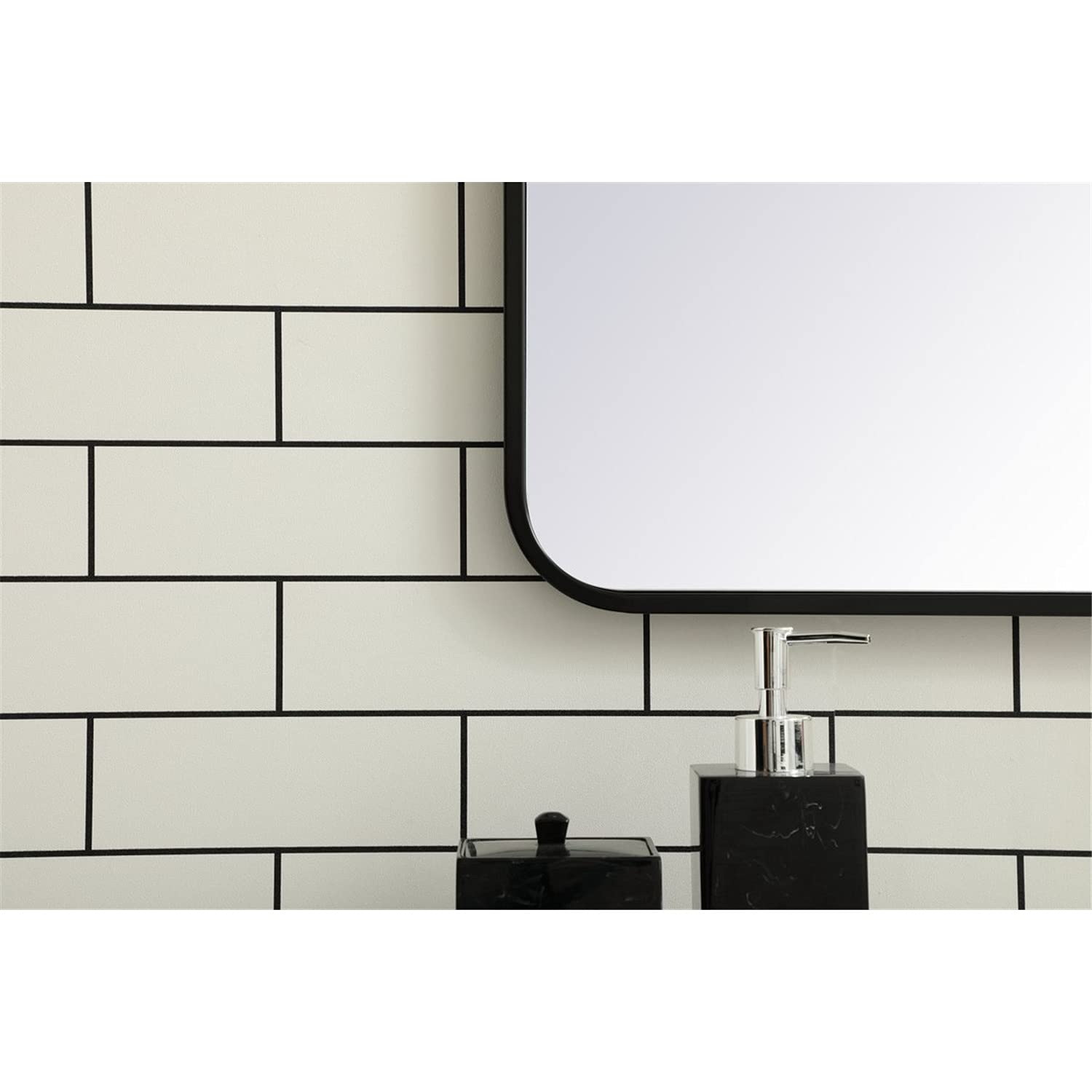 Black Rectangular Metal Mirror 30x36 - Elegant Home Decor for Living Room & Bedroom