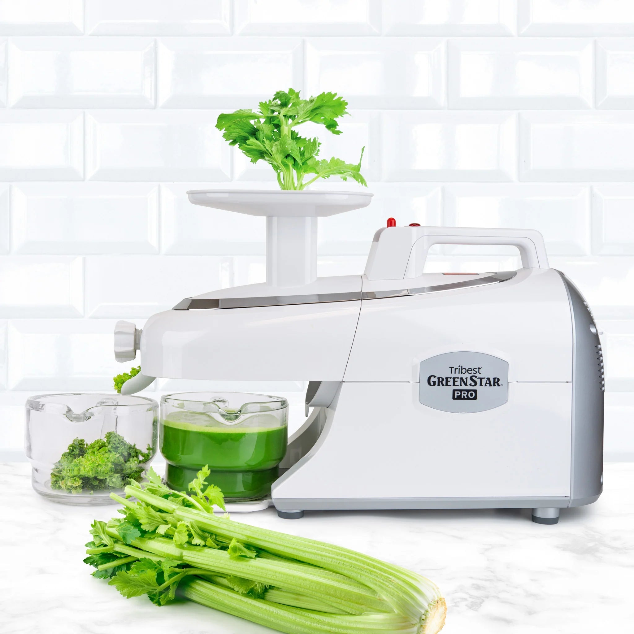 Greenstar Pro Commercial Twin Gear Juicer - Cold Press Slow Masticating Juicer for Fruits & Vegetables - Perfect for Juice Bars, Restaurants & Healthy Home Use