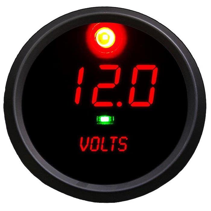 12V 24V LED Digital Voltmeter with Programmable Alarms - 2.625