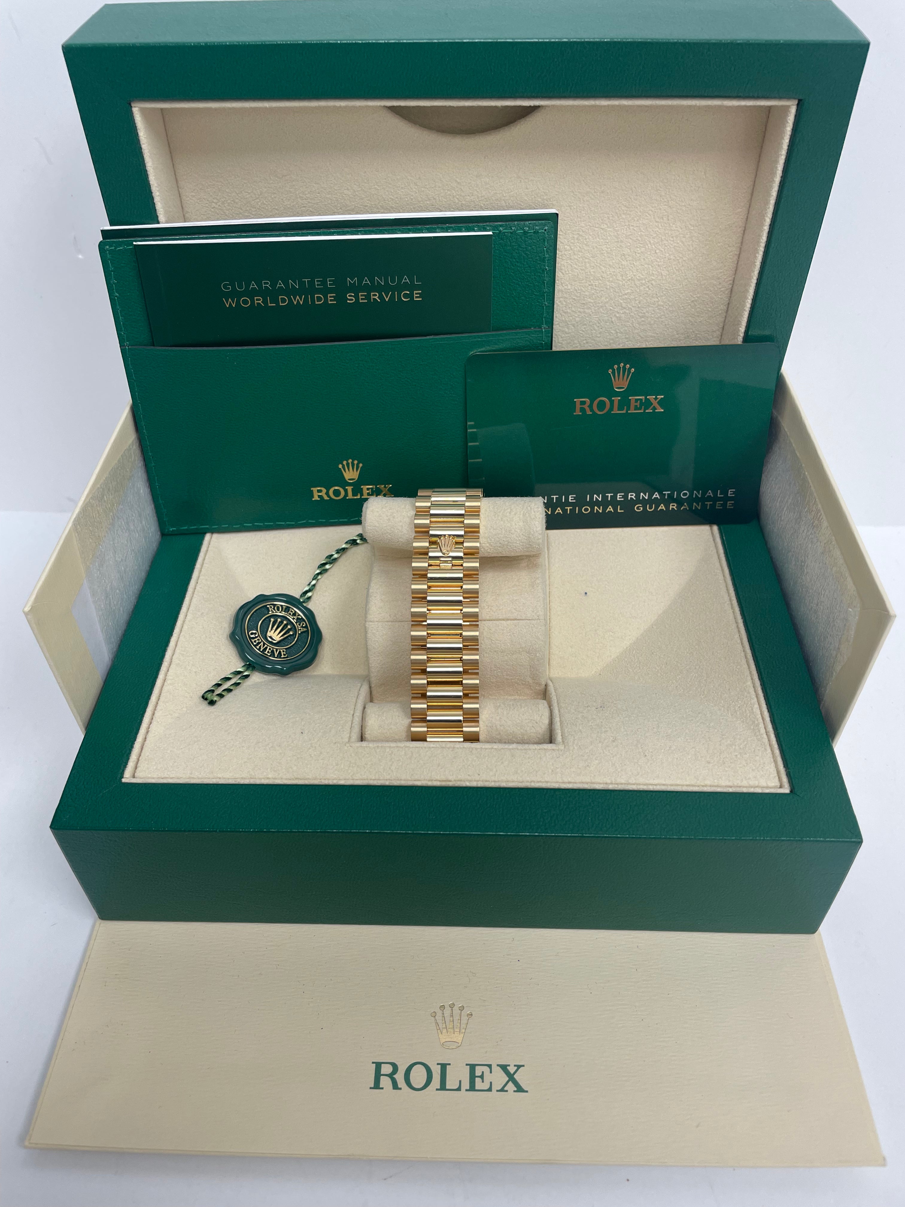 Luxury Rolex Day Date 40 Watch - 18K Yellow Gold, Champagne Baguette Diamond Dial, President Bracelet (Ref# 228348RBR) | Perfect for Formal Events, Business Meetings & Luxury Gift Giving