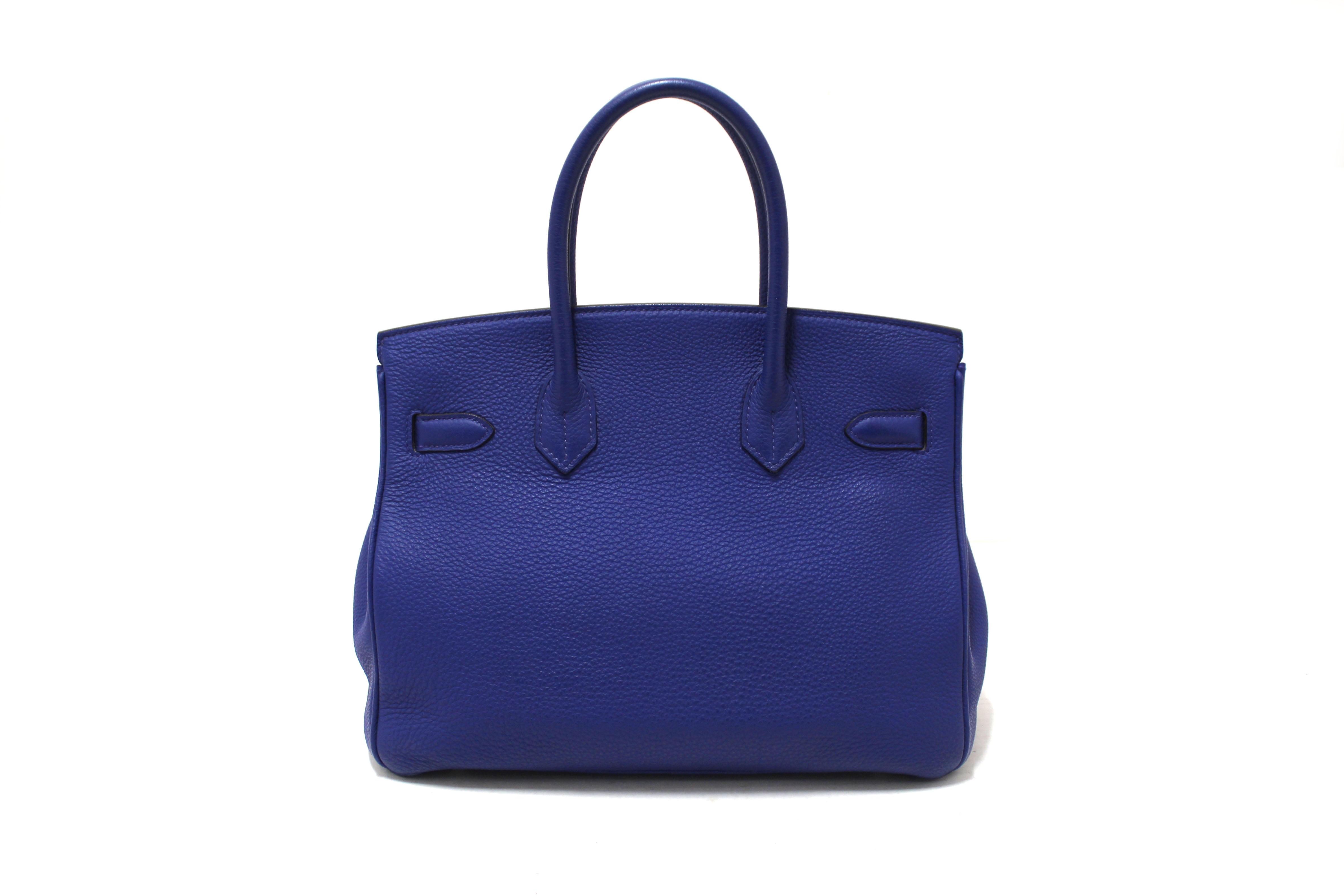 Authentic Hermes Bleu Electrique Togo Leather Birkin 30 Handbag - Luxury Designer Purse for Women, Perfect for Work, Travel & Special Occasions