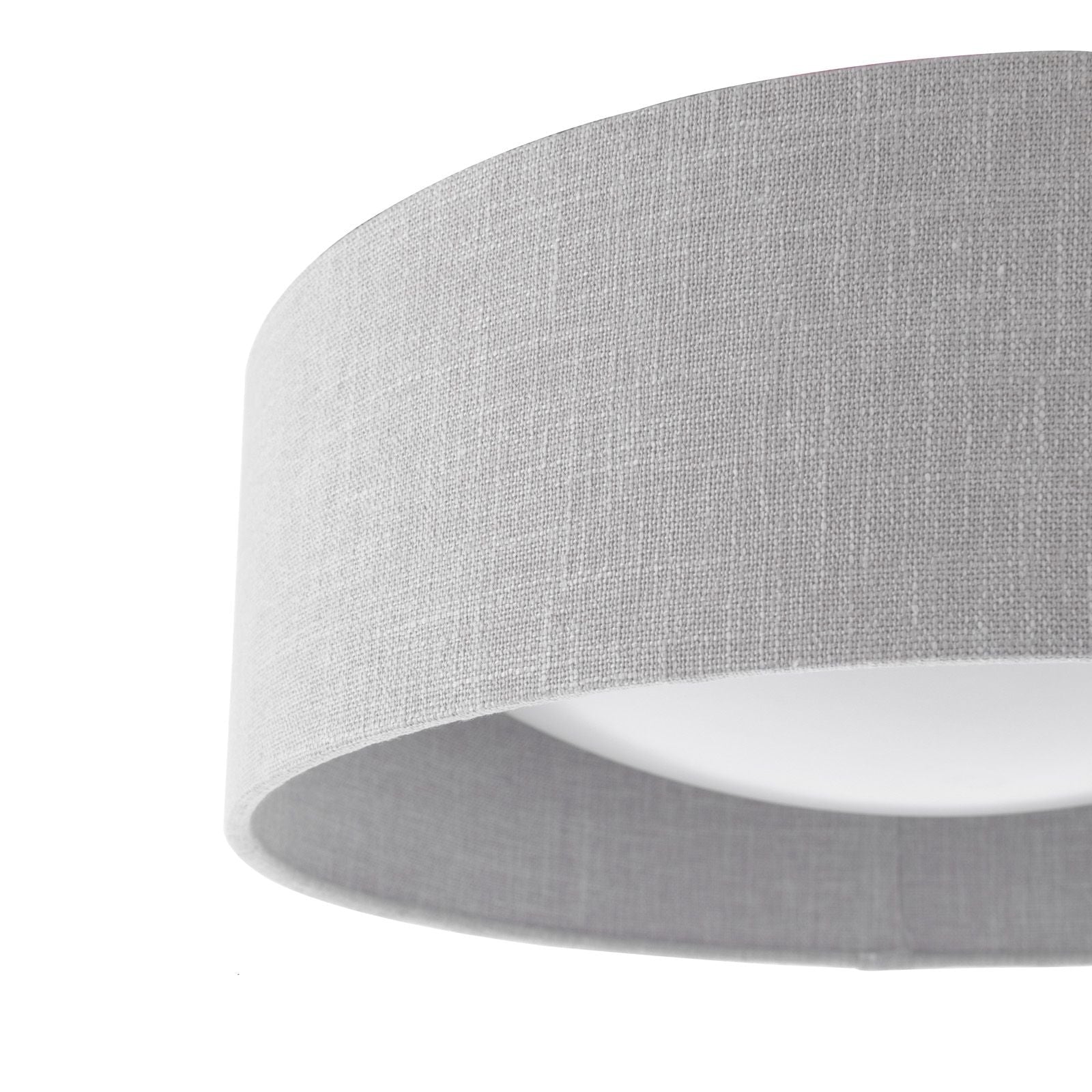 Bacall 2-Light Flush Mount Ceiling Light Fixture with Natural/Silver Shade, E27 Socket - Perfect for Bedroom, Living Room, and Hallway Lighting