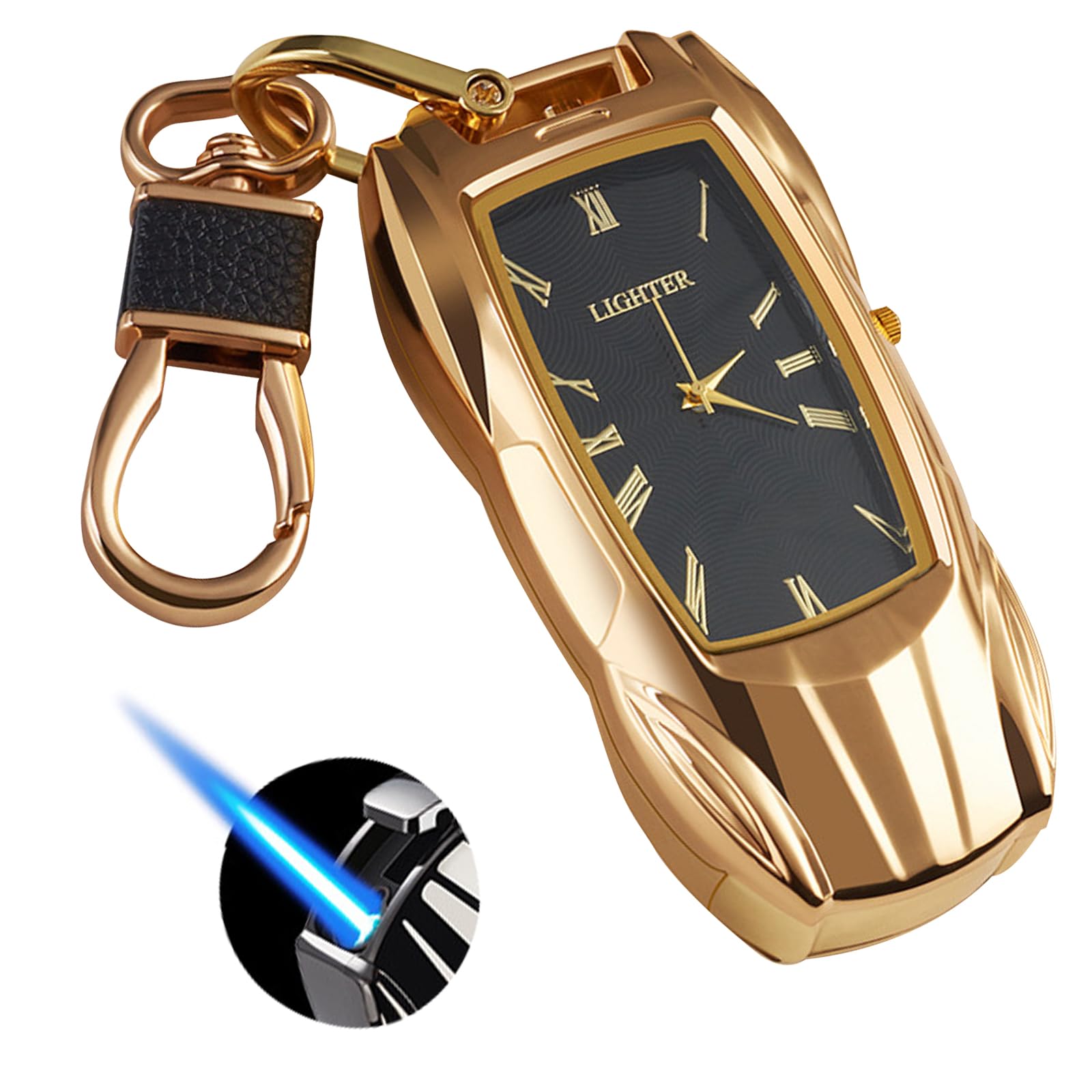 Windproof Torch Lighter - Refillable Car Shape Lighter for Men (Gold) - Perfect for Outdoor & Gifts