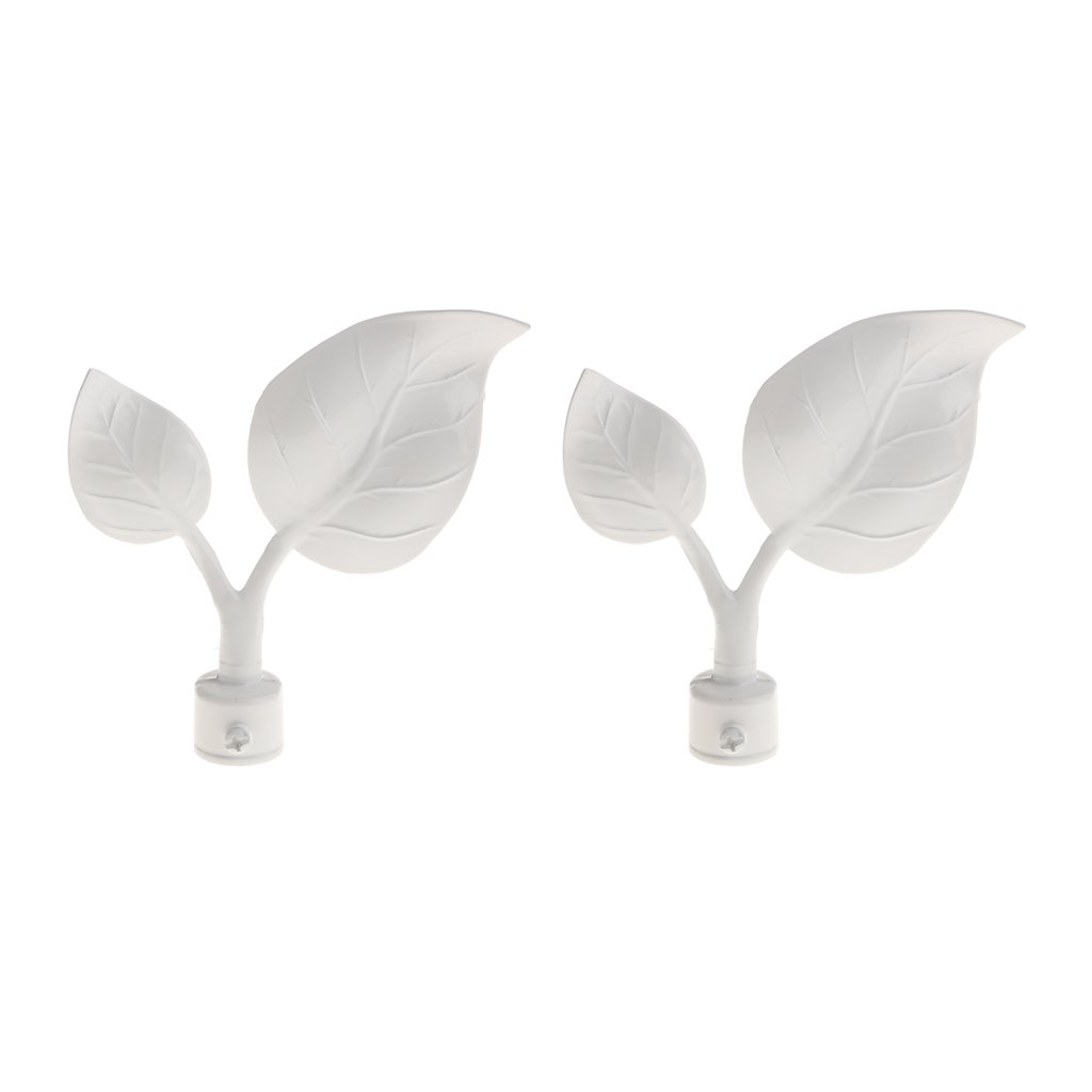 Dolity 22mm White Curtain Rod Bracket Finial - Type 3 for Recess Mounting | Perfect for Living Room, Bedroom & Window Treatments