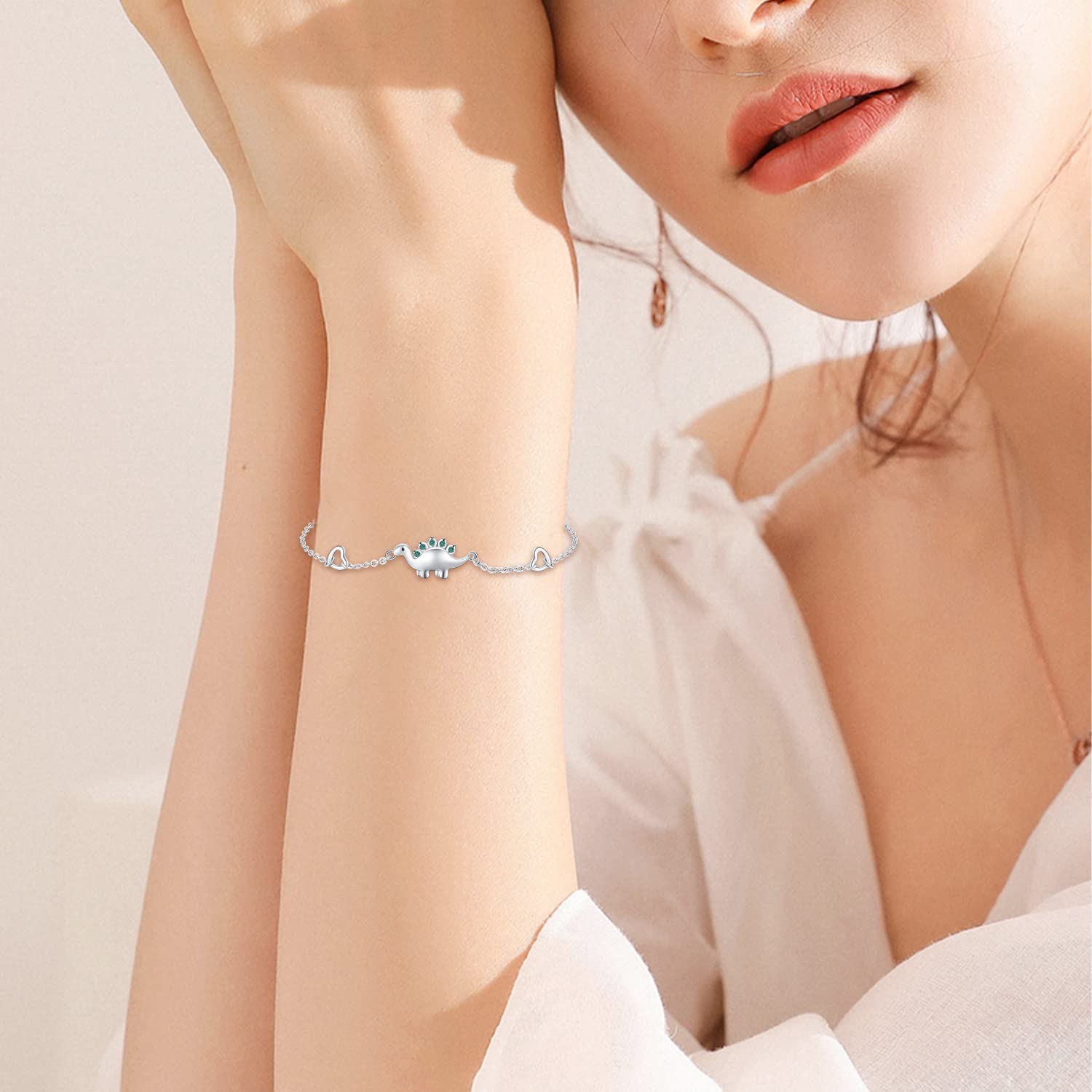 925 Sterling Silver Bracelet for Women - Dinosaur, Rose, Hummingbird, Infinite Love & Elephant Animal Charm Bracelets | Thoughtful Gift for Girlfriend, Wife, Daughter | Perfect for Birthdays, Anniversaries & Everyday Wear