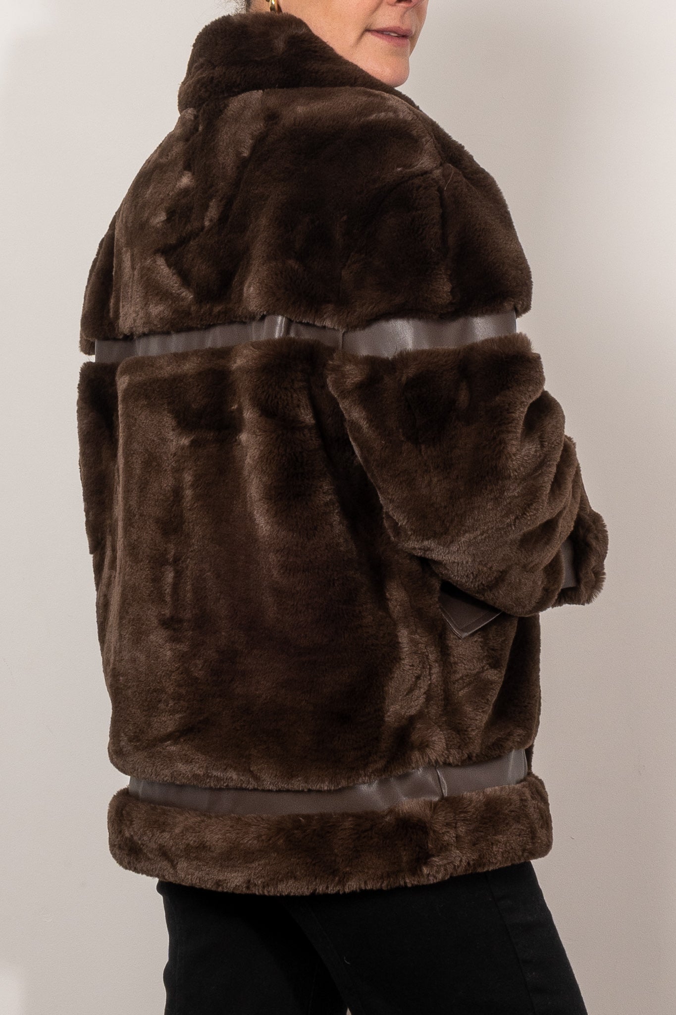 Ena Pelly Women's Clover Faux Fur Jacket - Cozy Winter Coat for Women, Soft Vegan Fur Outerwear - Perfect for Cold Weather, Parties & Date Nights