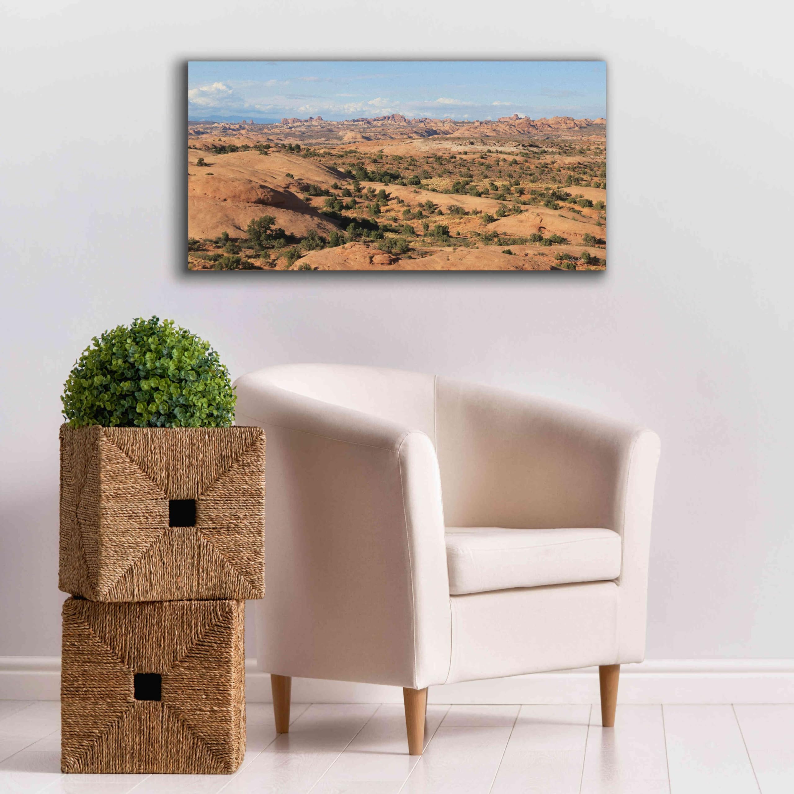 Epic Graffiti 'Moab Sand Flats II' by Lori Deiter - 40x20 Inch Giclee Canvas Wall Art Print - Desert Landscape Painting for Living Room, Bedroom & Office Decor