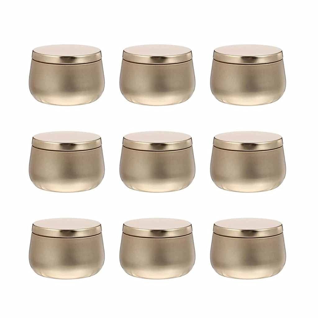 9-Piece Tinplate Candy Jar Set - Round Sealed Containers for Tea, Jewelry, Beads & Handicrafts | Perfect for Kitchen, Pantry & Craft Room Organization